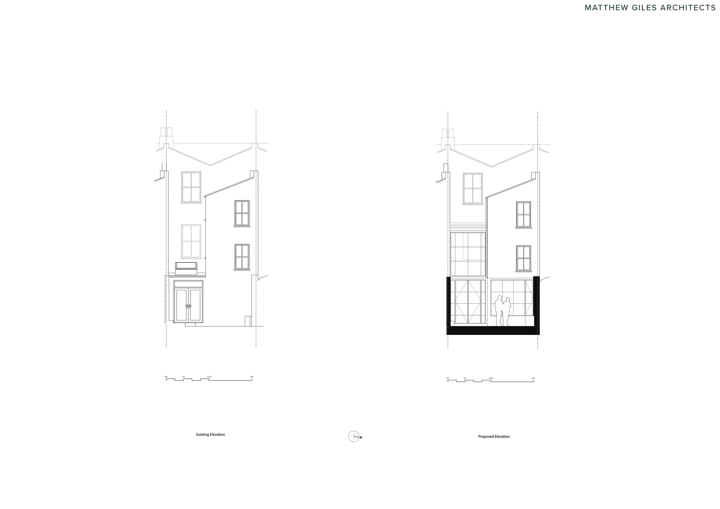 Elevations before & after