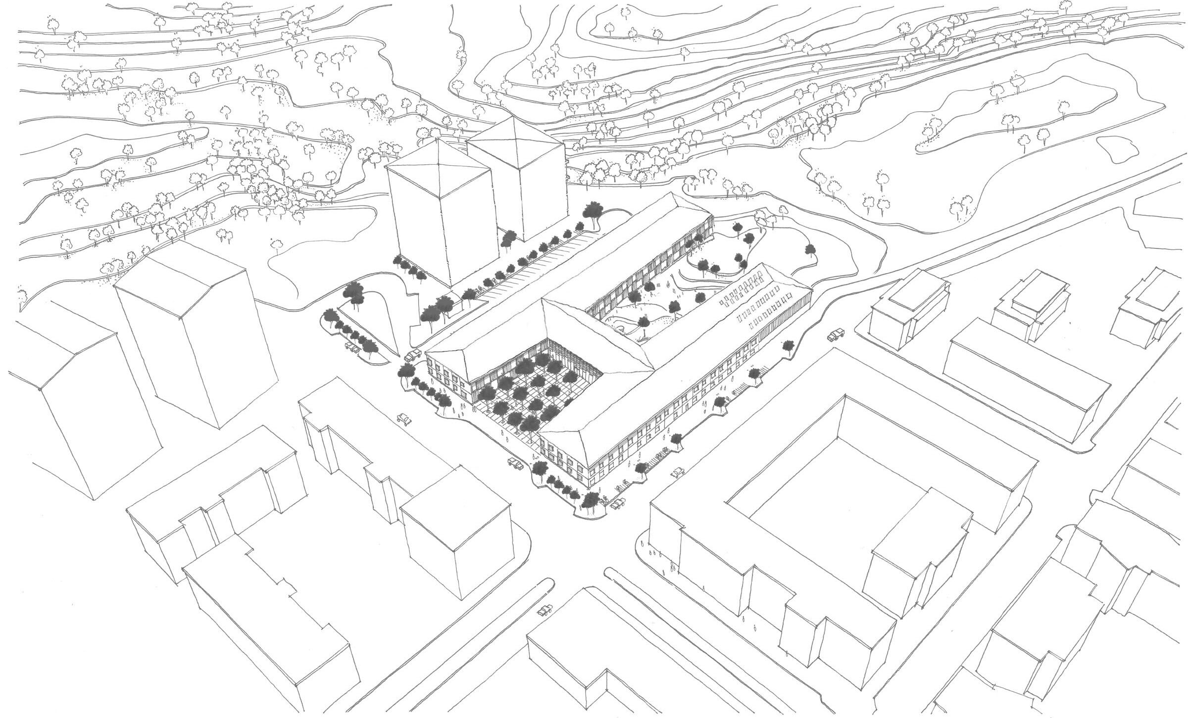 Perspective site plan