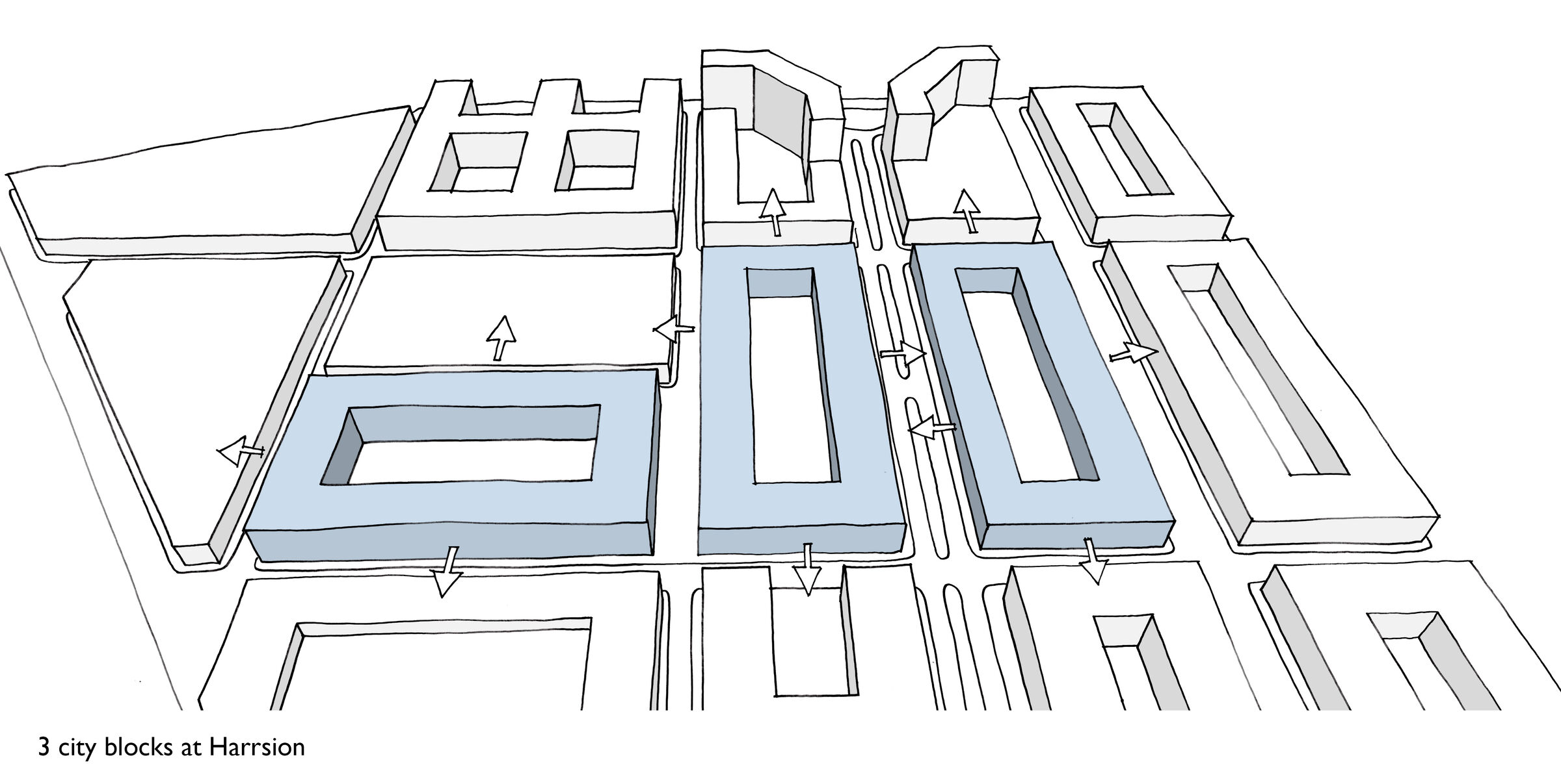 3 city blocks at Urby Harrison