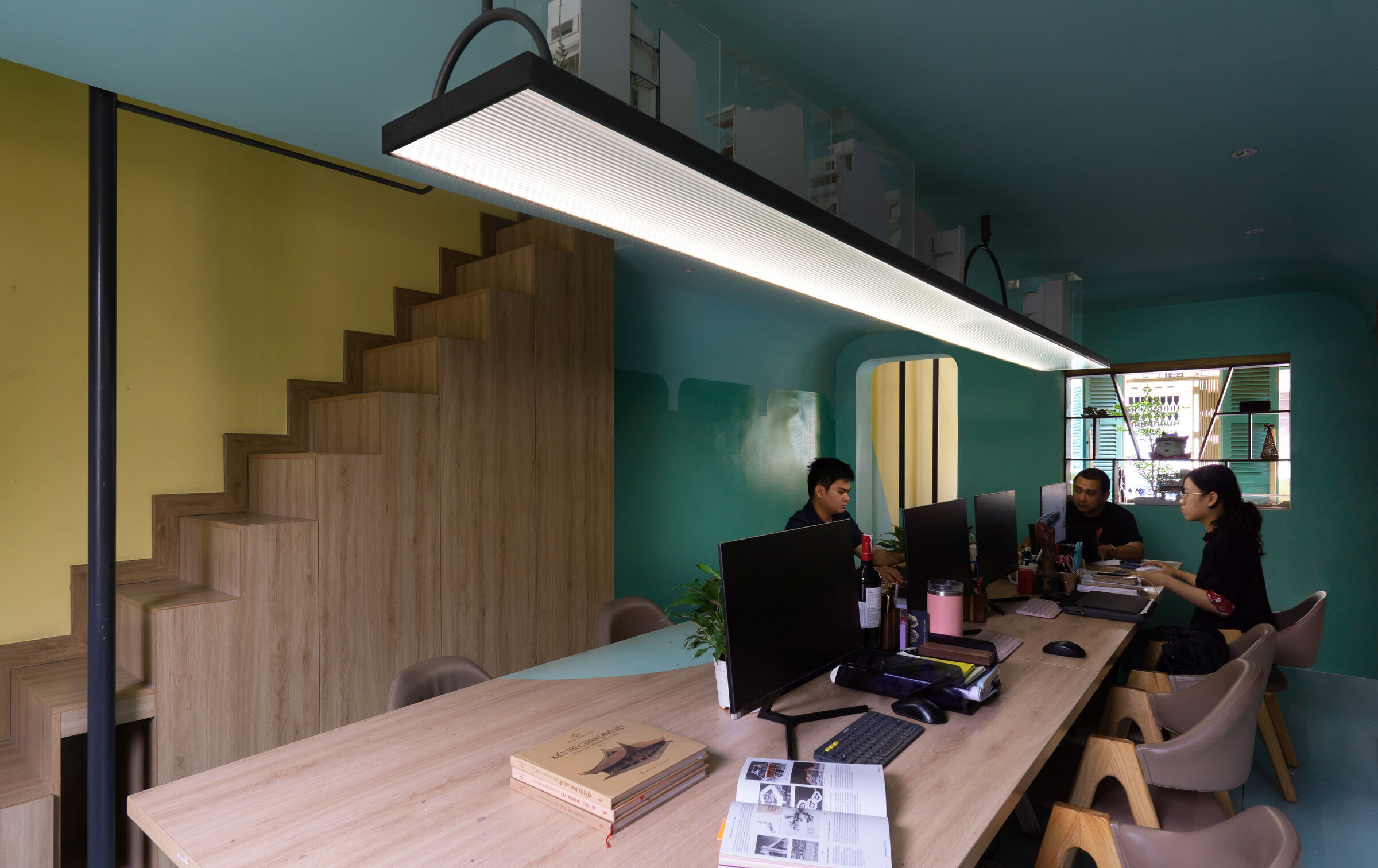 The old - new contrast emphasizes the inner operational space.