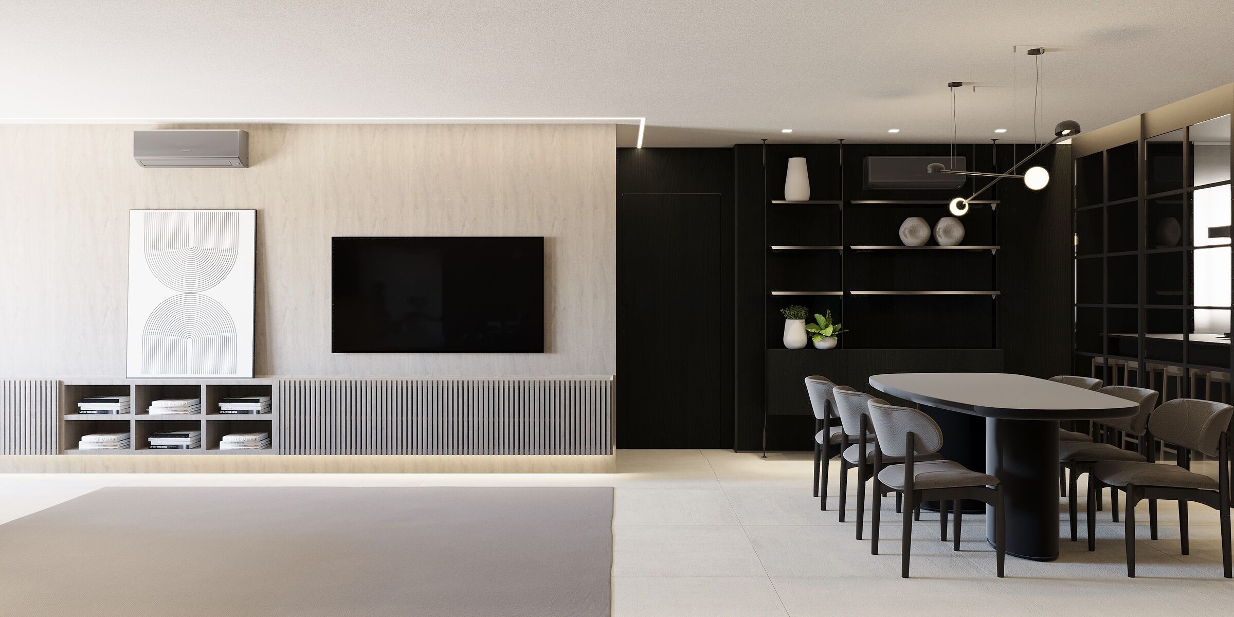dinner room and living room