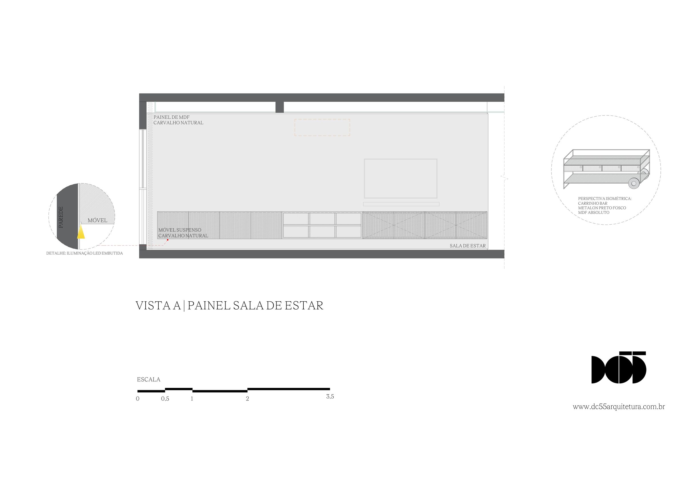 drawing elevation of living room