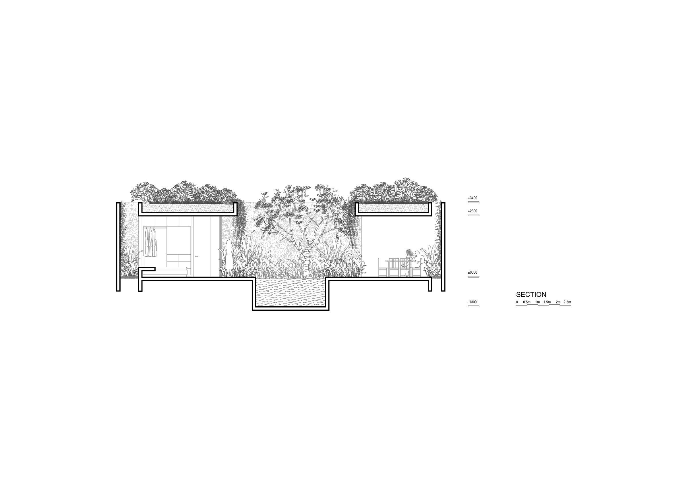 Section for 2-bedroom Villa