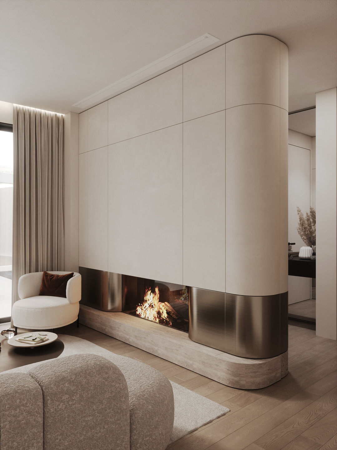 Living room. Fireplace