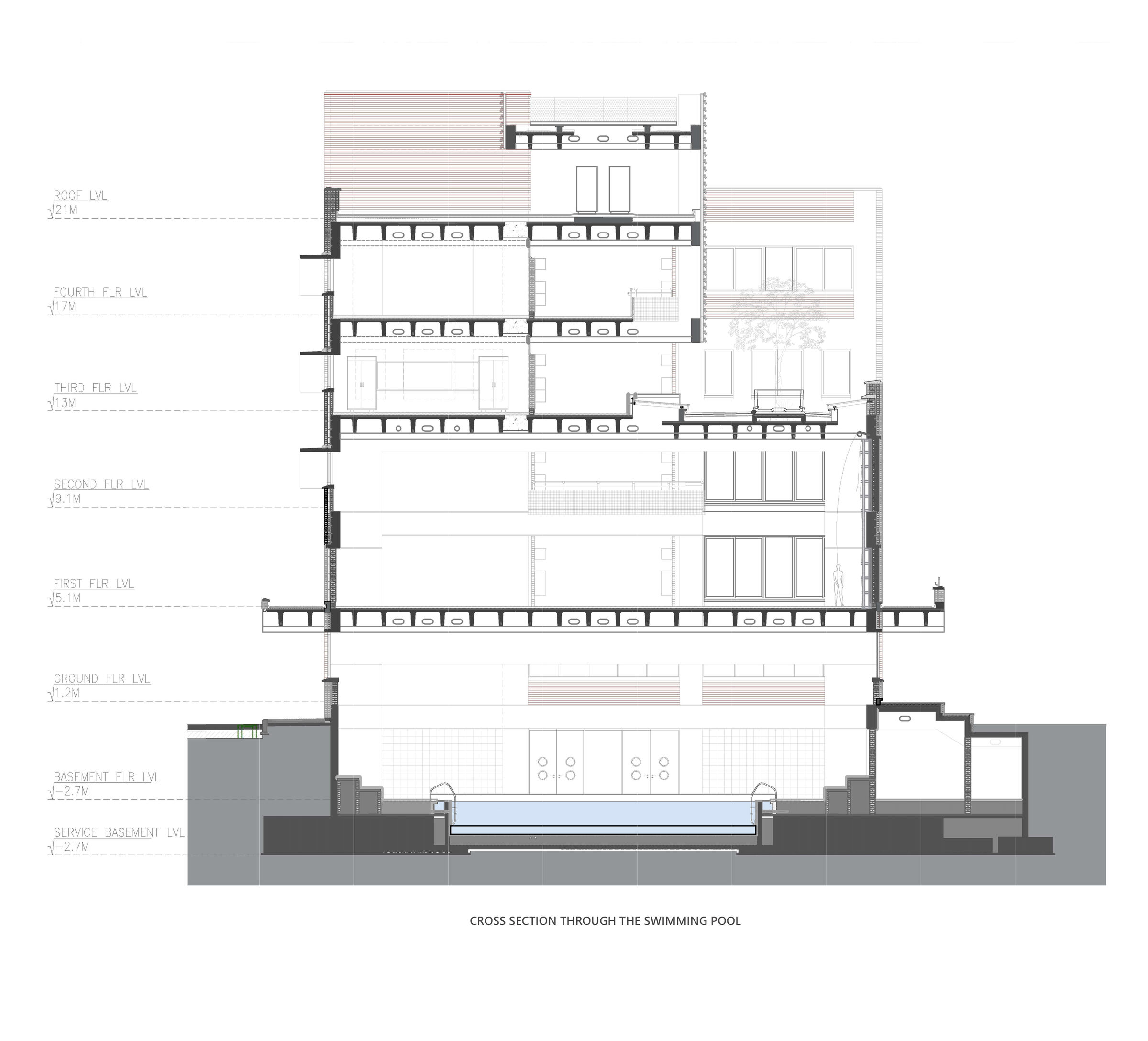 Cross Section through Swimming Pool
