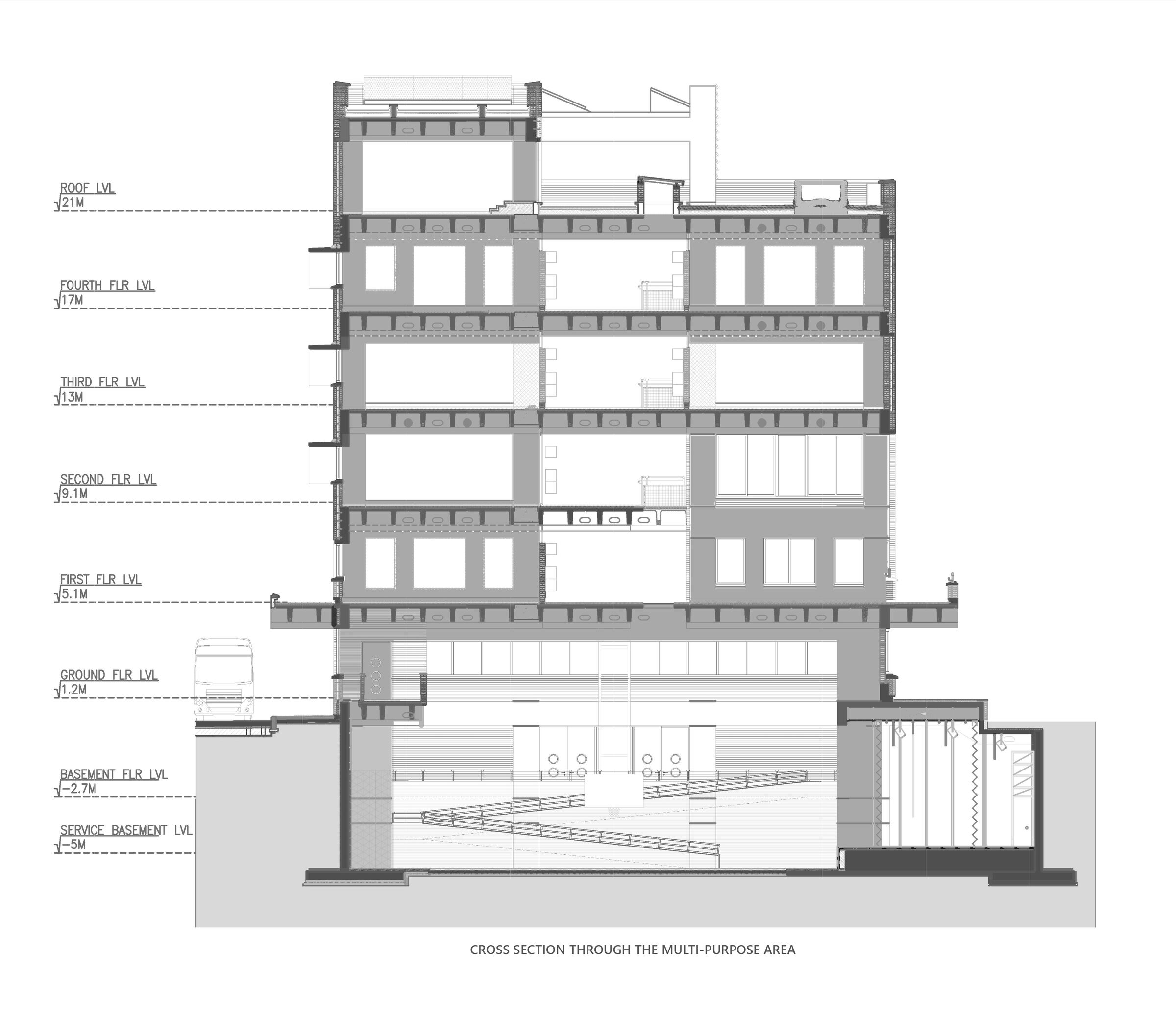 Cross Section through Multi Purpose Area