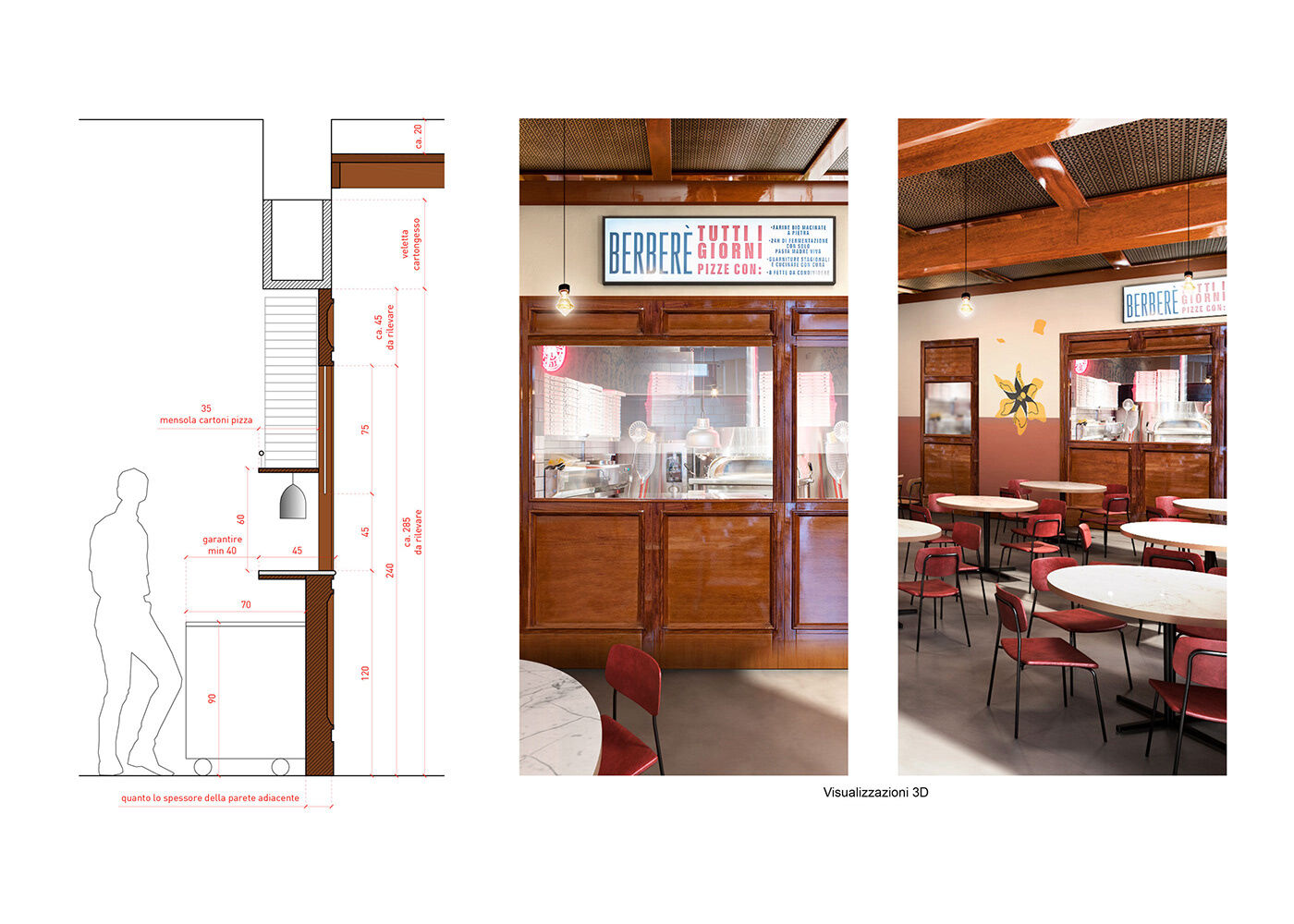 restaurant wood furniture draw detail