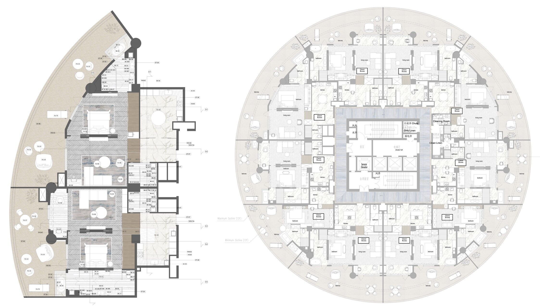 Tower 1_Floor plans F7-F14_Suites