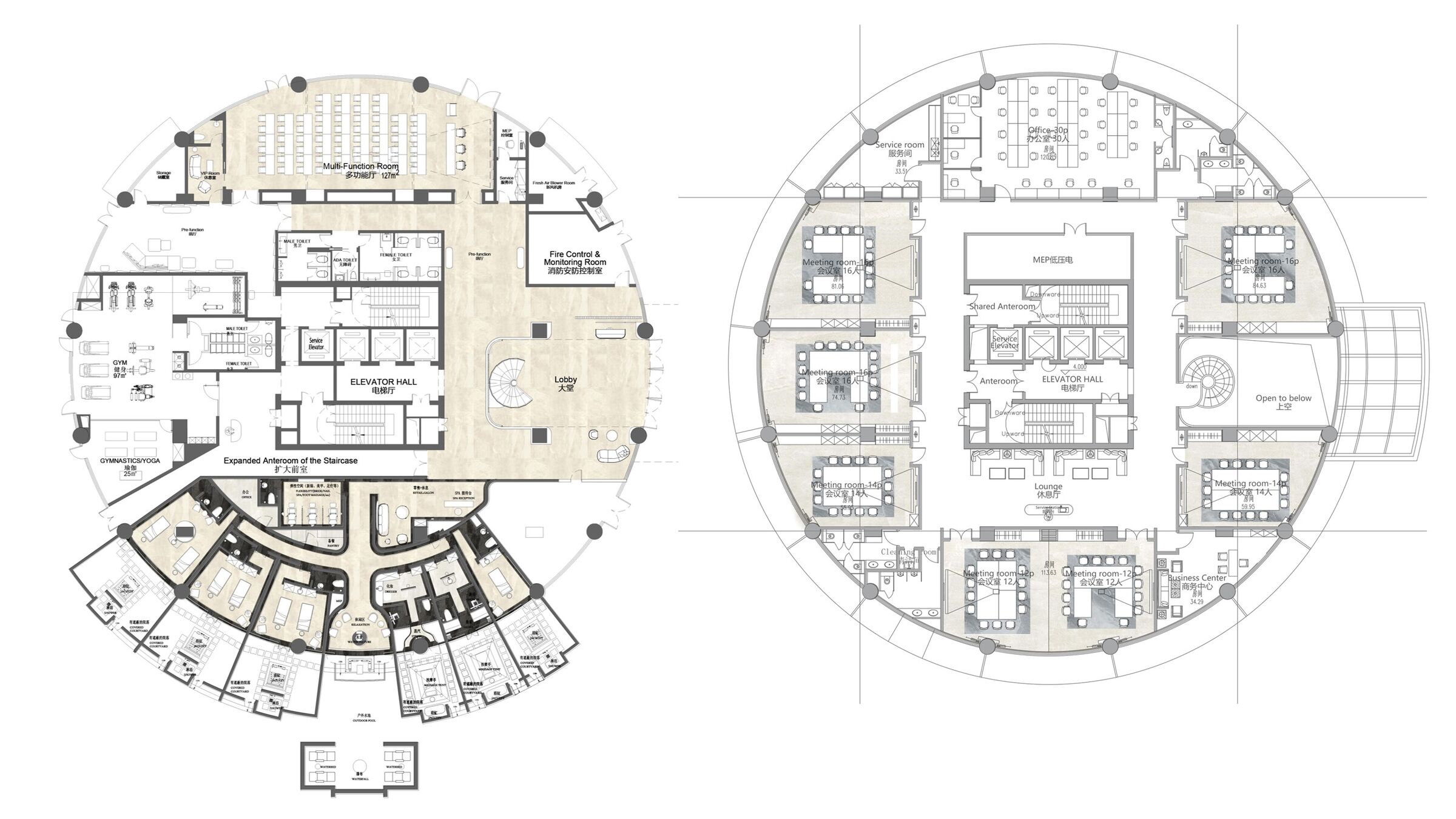 Tower 2_Floor plans F1+F2