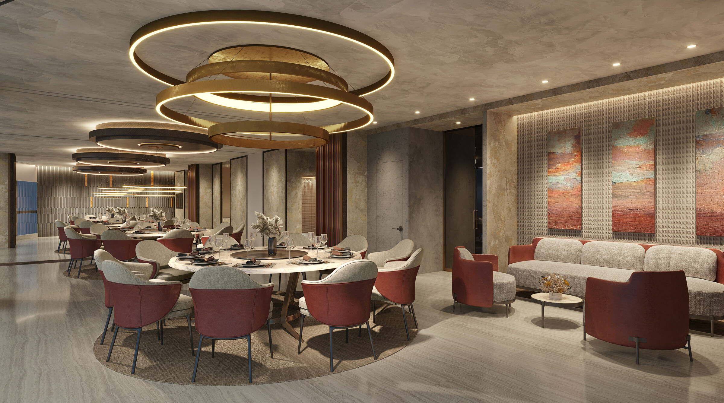 Chinese Restaurant_Private Dinning Rooms (opened partition walls)