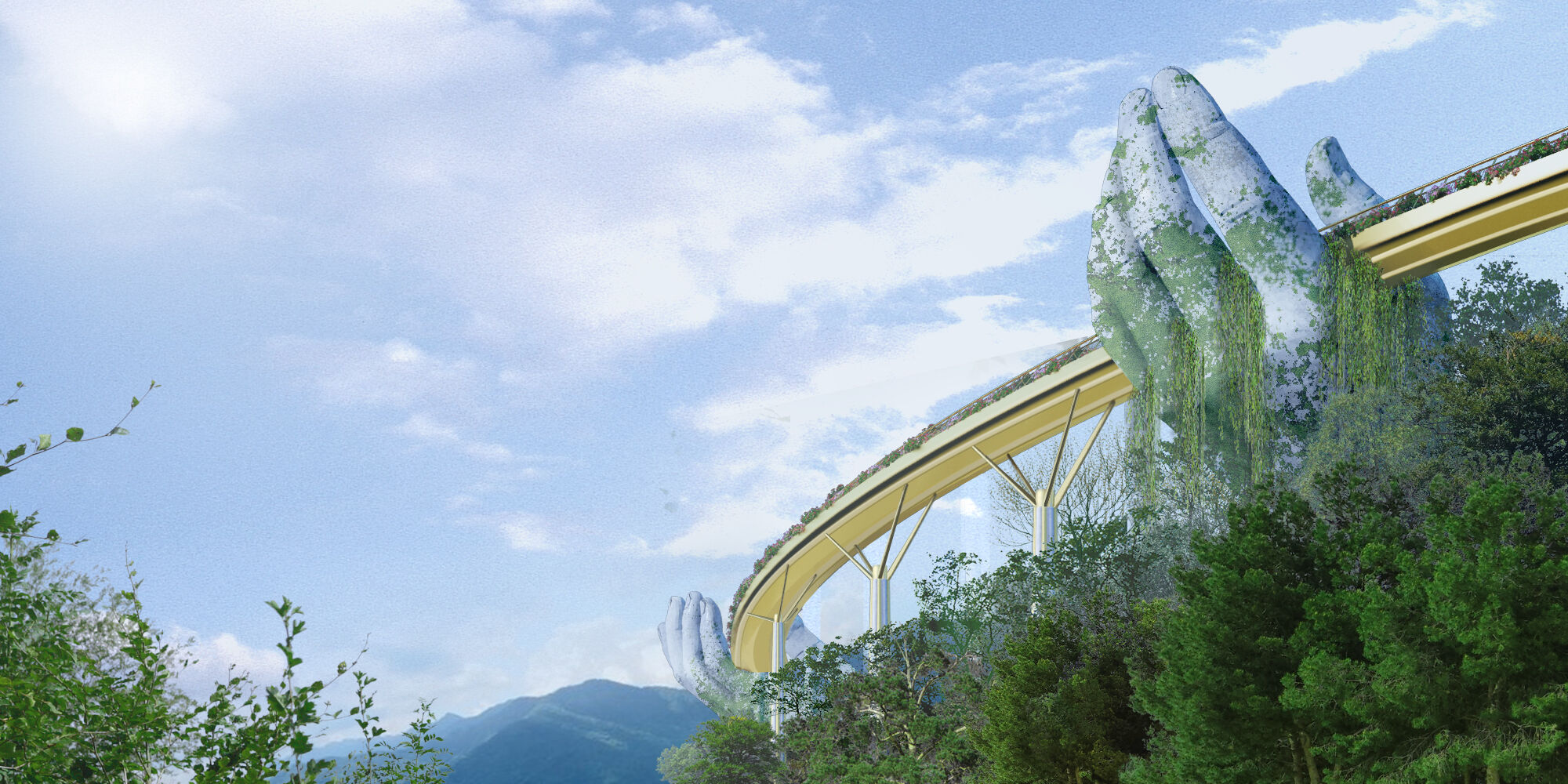 Hands on the bridge