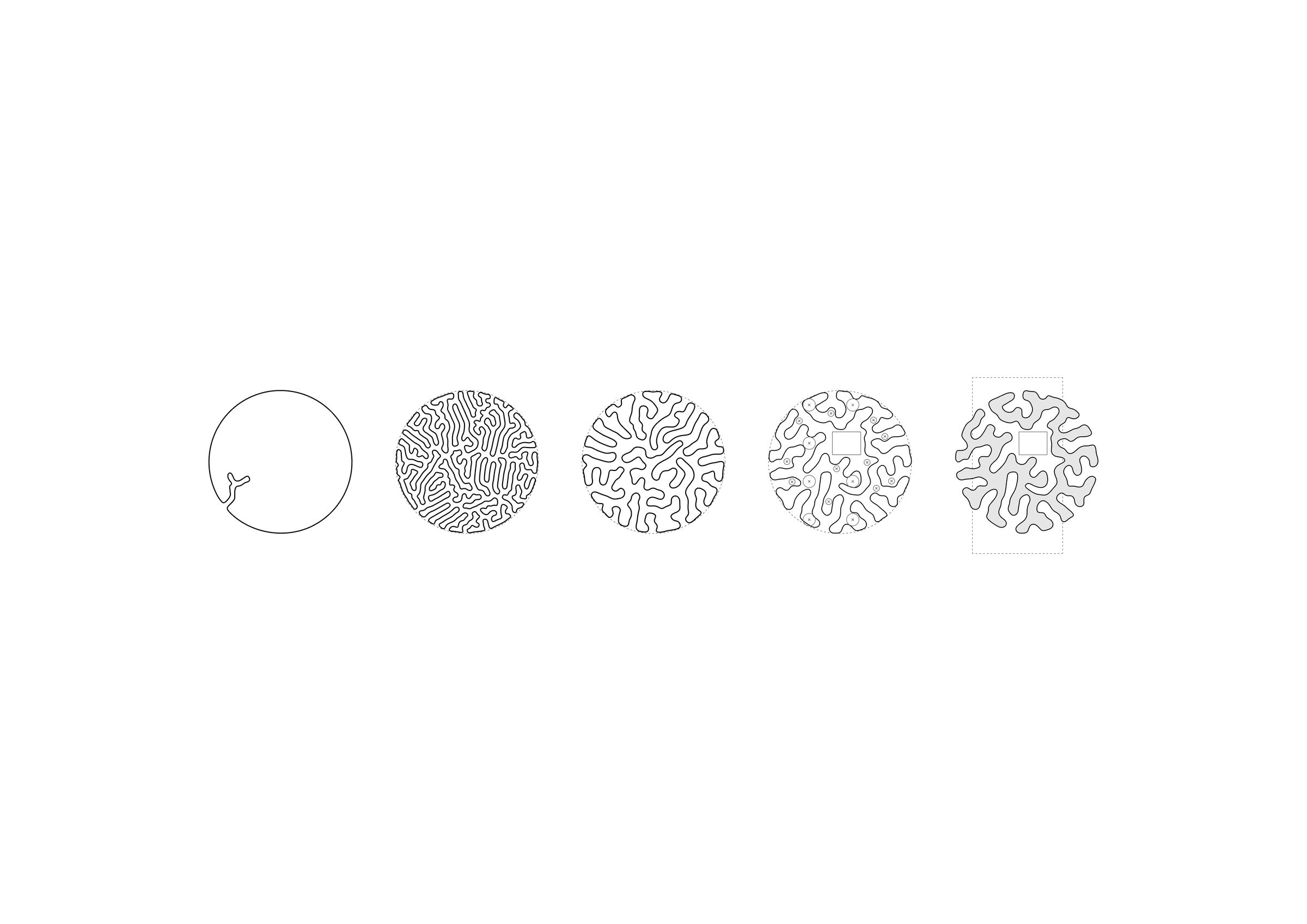 Natural growth pattern form finding light feature