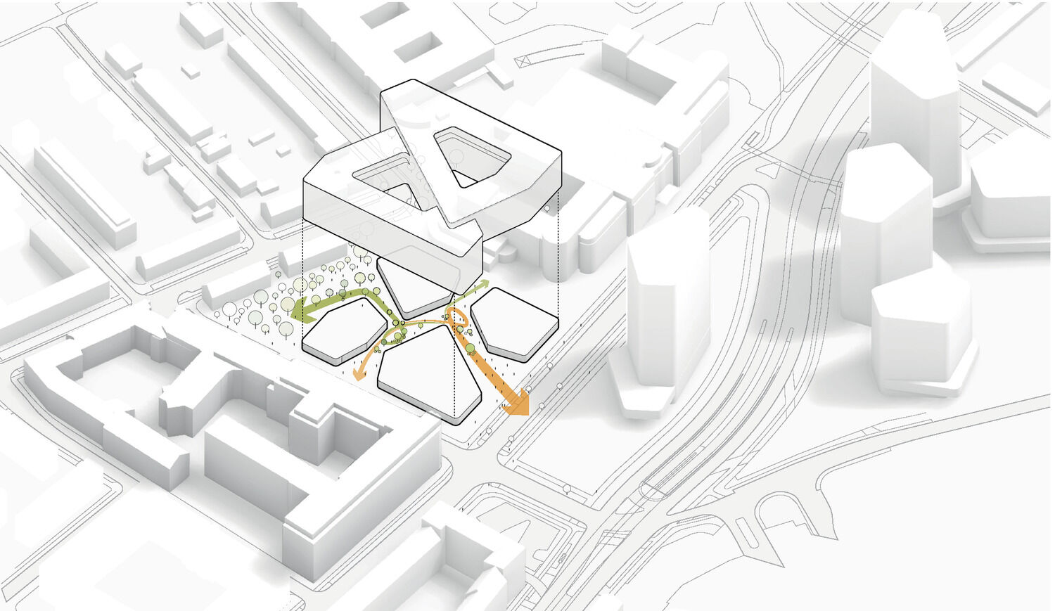 Concept diagram: Relations to nature and urban context