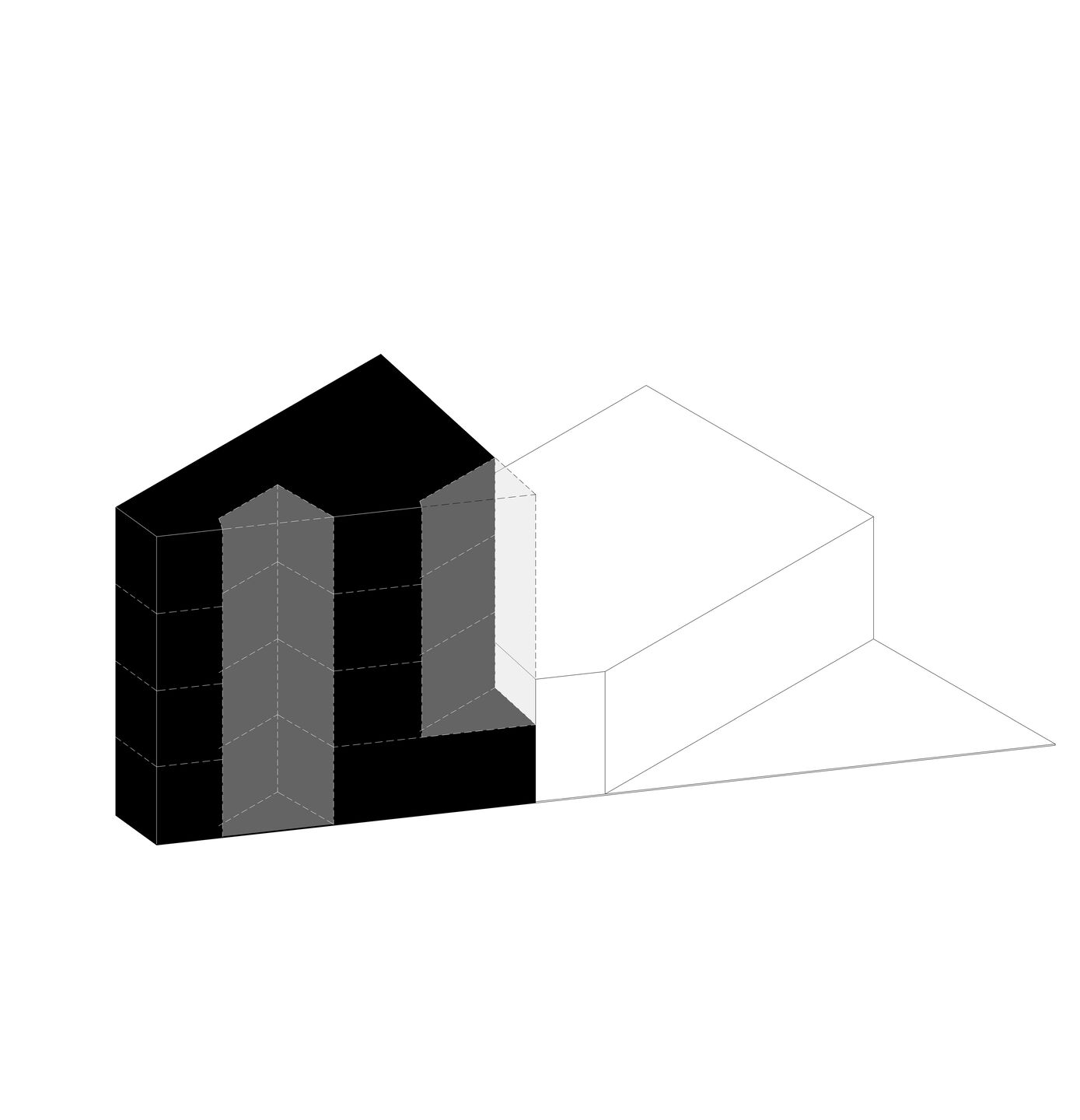 Axonometric - Subtractions (Exterior Areas)