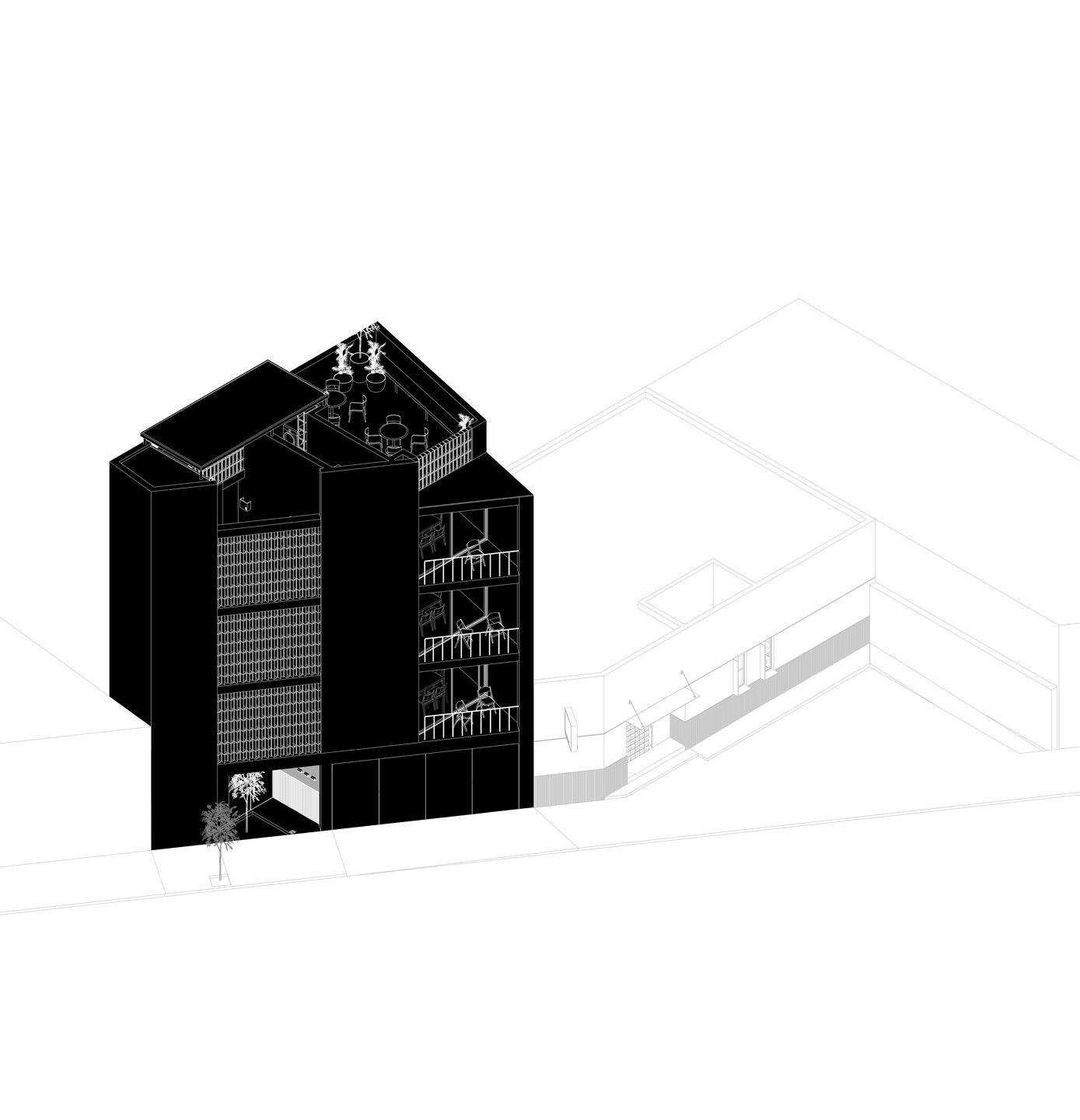 Axonometric - Edificio Corredor