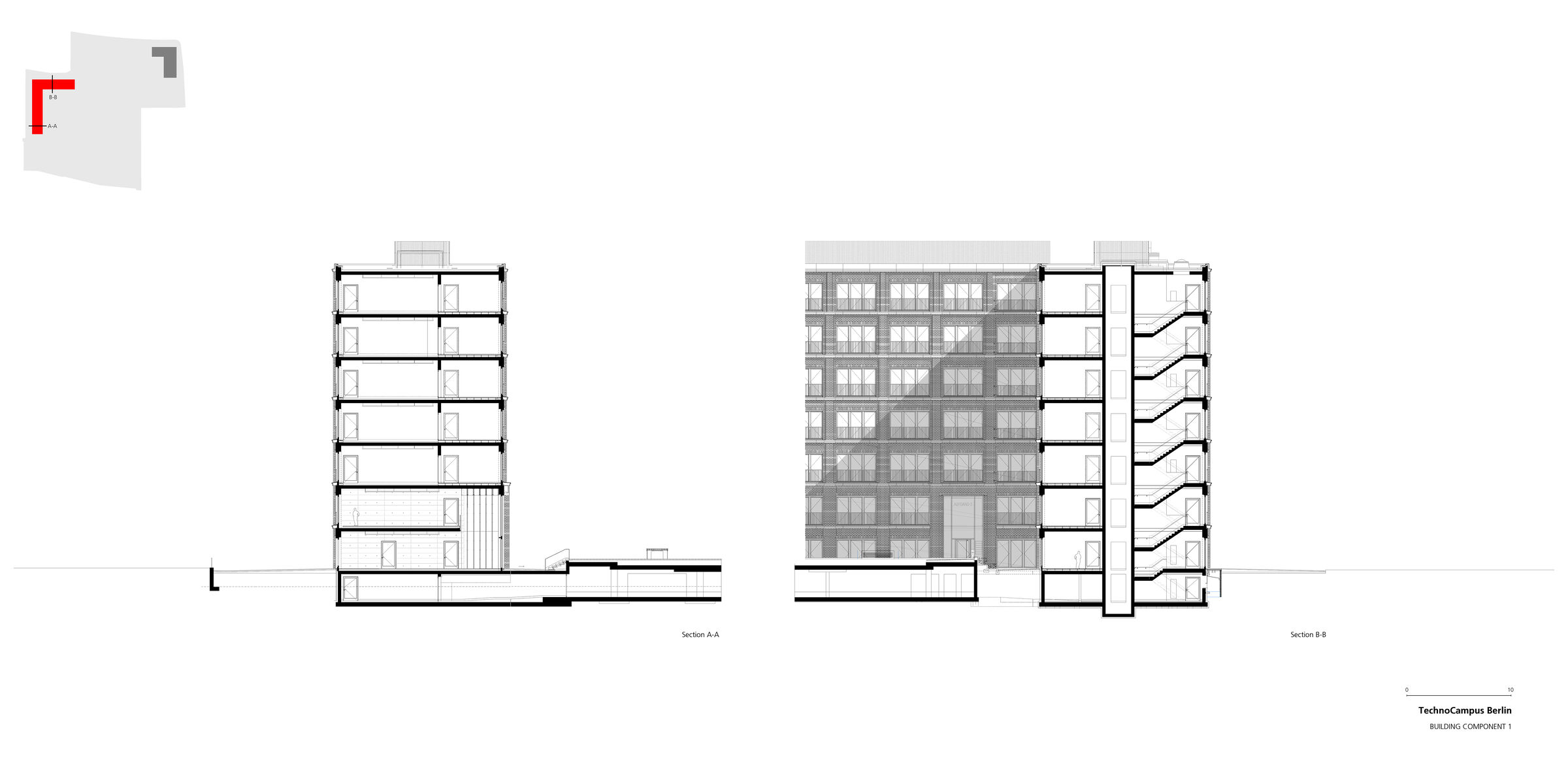 Building component 1, sections