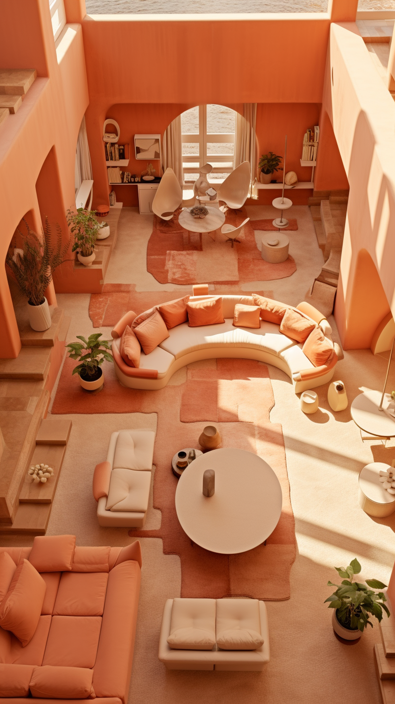 Step into a realm of unparalleled comfort and aesthetic finesse with a mesmerizing collection of living rooms meticulously curated by the visionary Cristina La Porta Studio, in collaboration with the innovative capabilities of artificial intelligence.