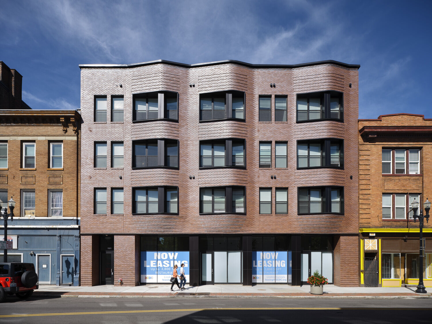 Floating above a glass storefront, Willkommen on Vine’s striking brick geometry has quickly become a neighborhood favorite.