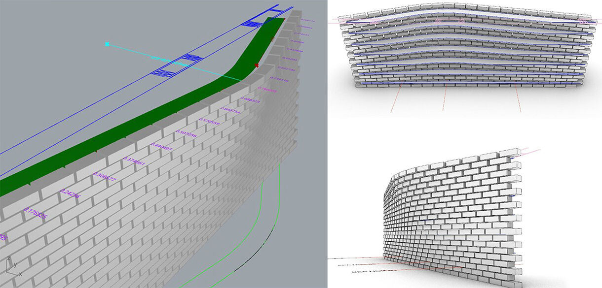 Parametric design was used to play with different degrees of extrusion on the wall at Vine.