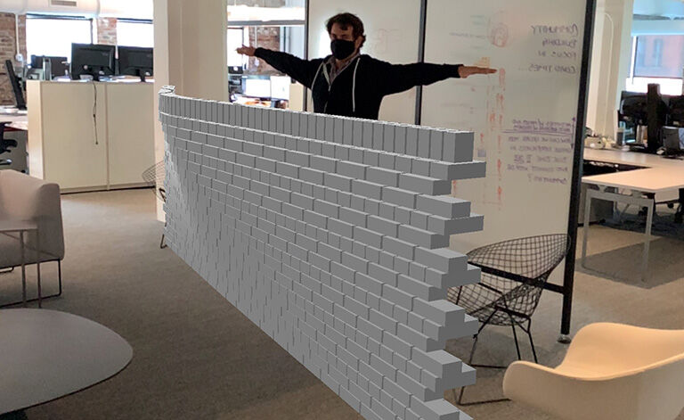 Augmented Reality tested to the feel of the facade at Vine.