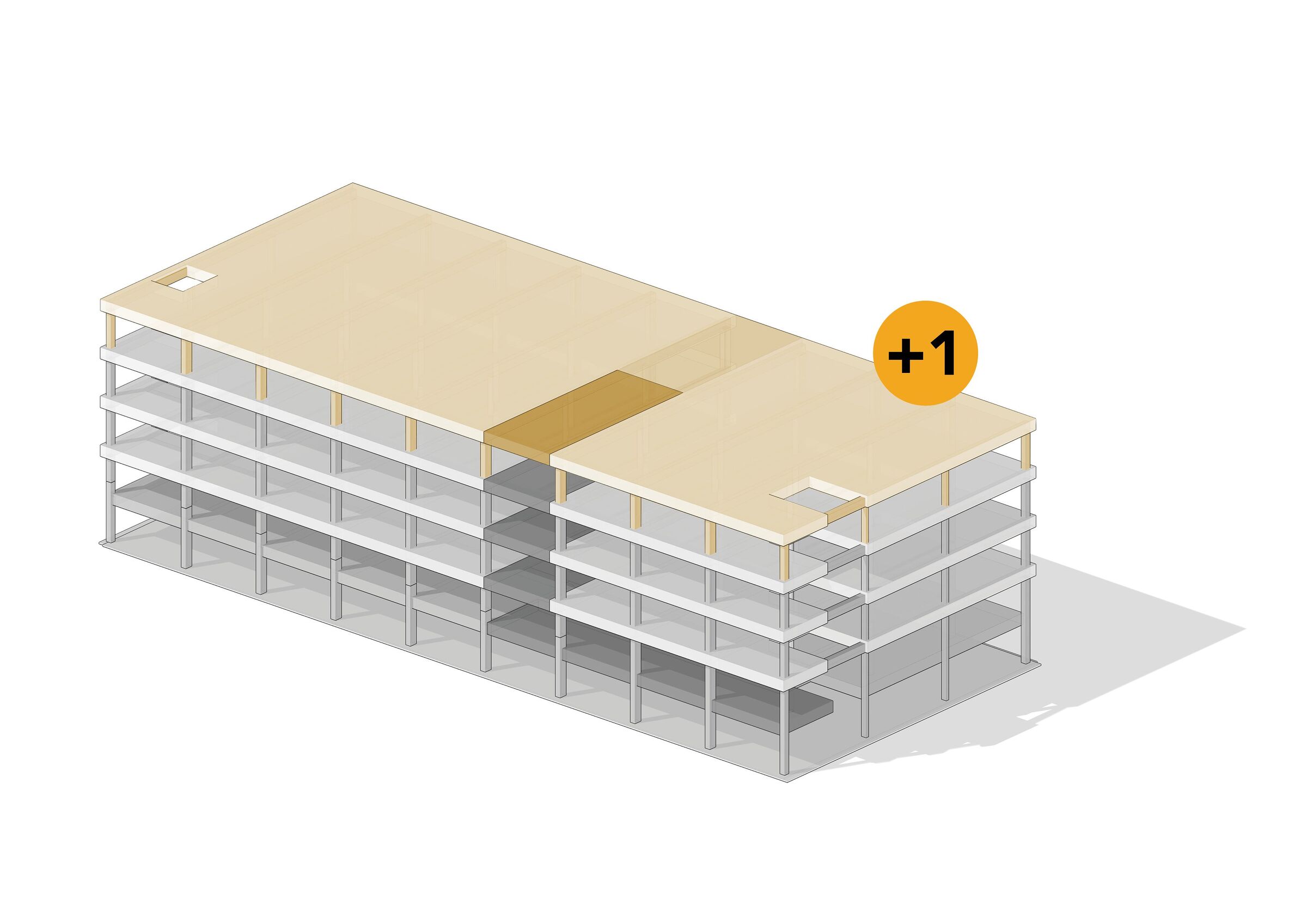 Extra floor added to the existing building
