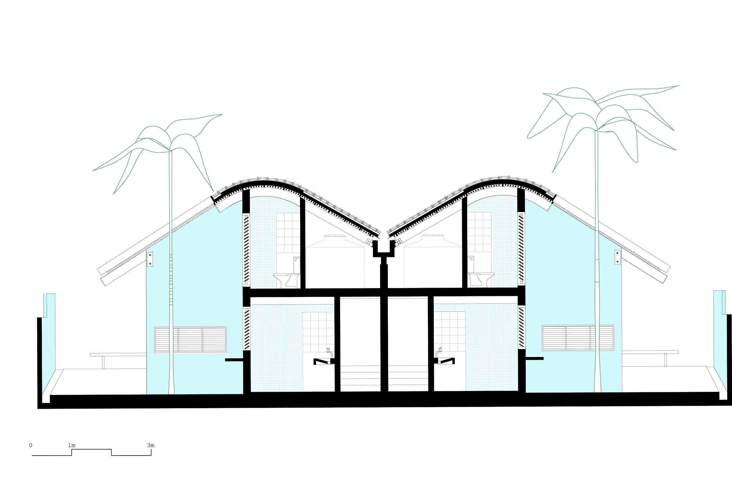 Transversal Section. Courtyard