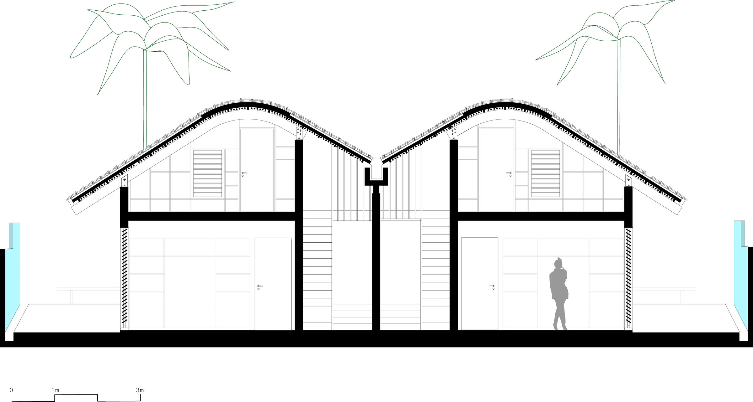 Transversal Section. Rooms