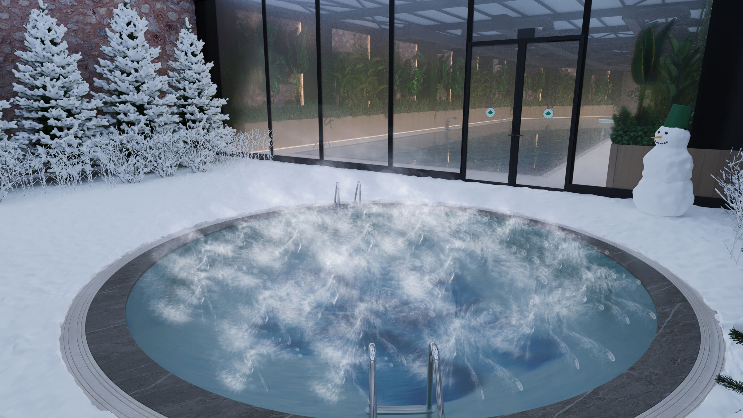 Thermal outdoor pool