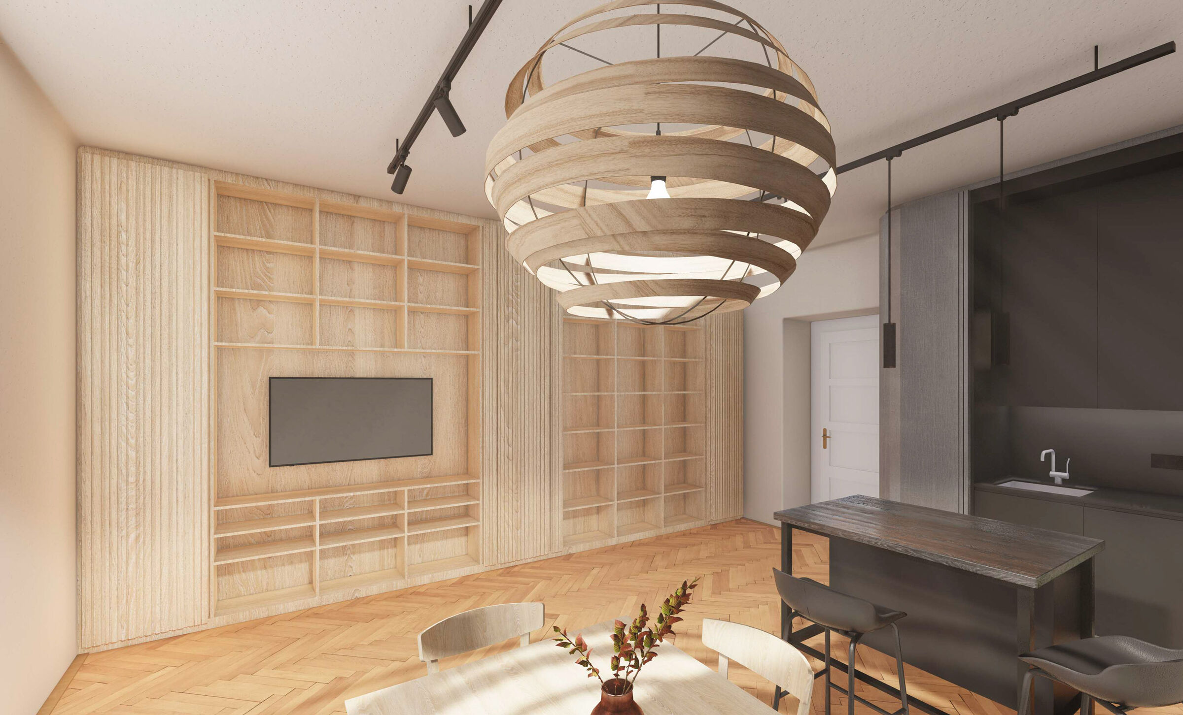 Living Room & Kitchen