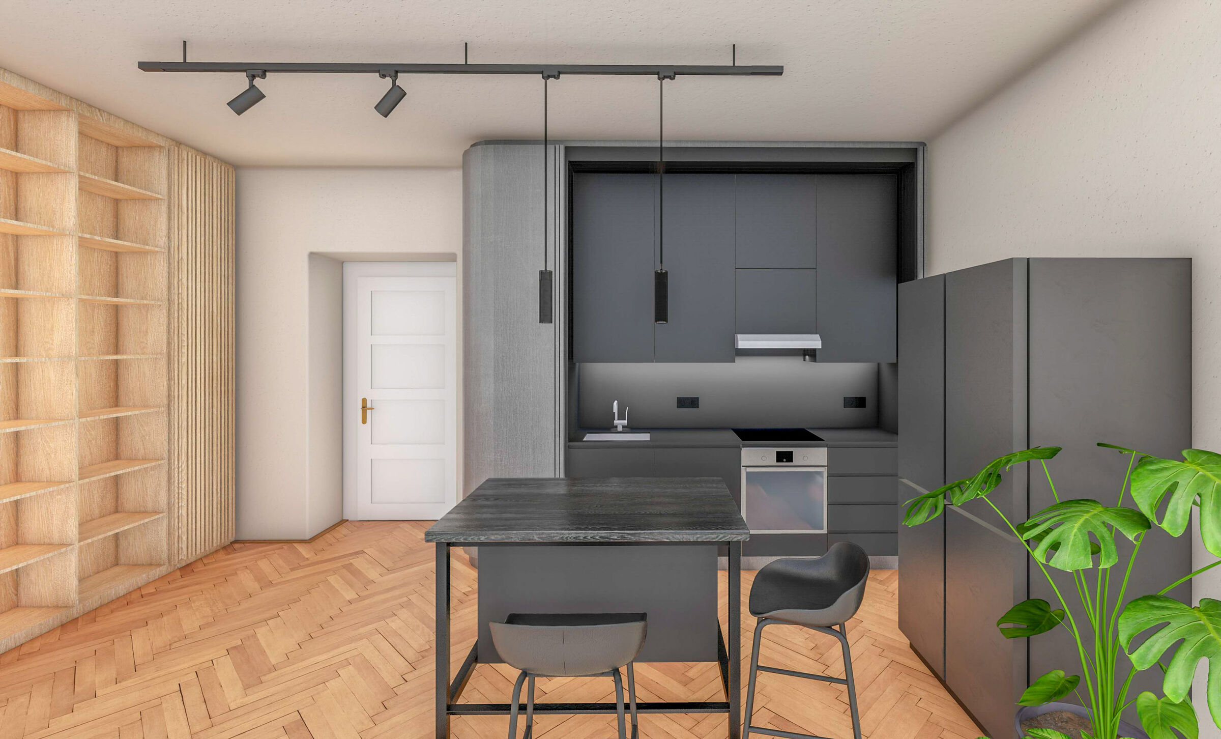 Living Room & Kitchen