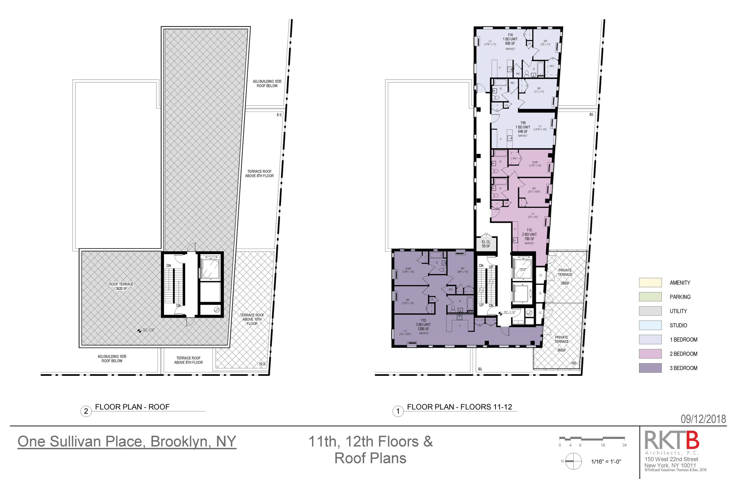 Floors 11 - 12 and Roof