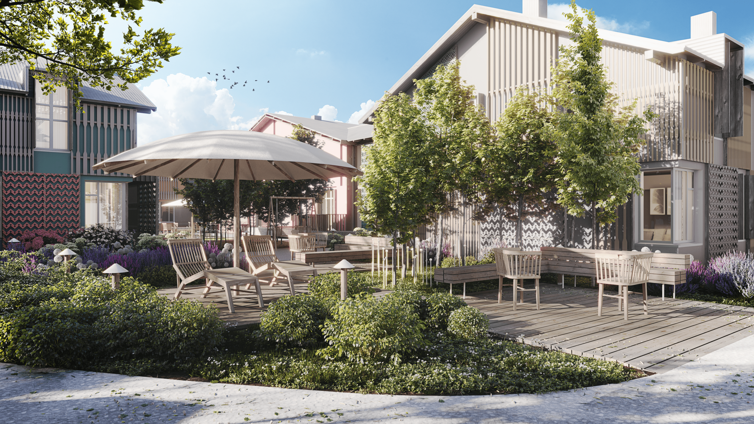 recreation zone in the courtyard