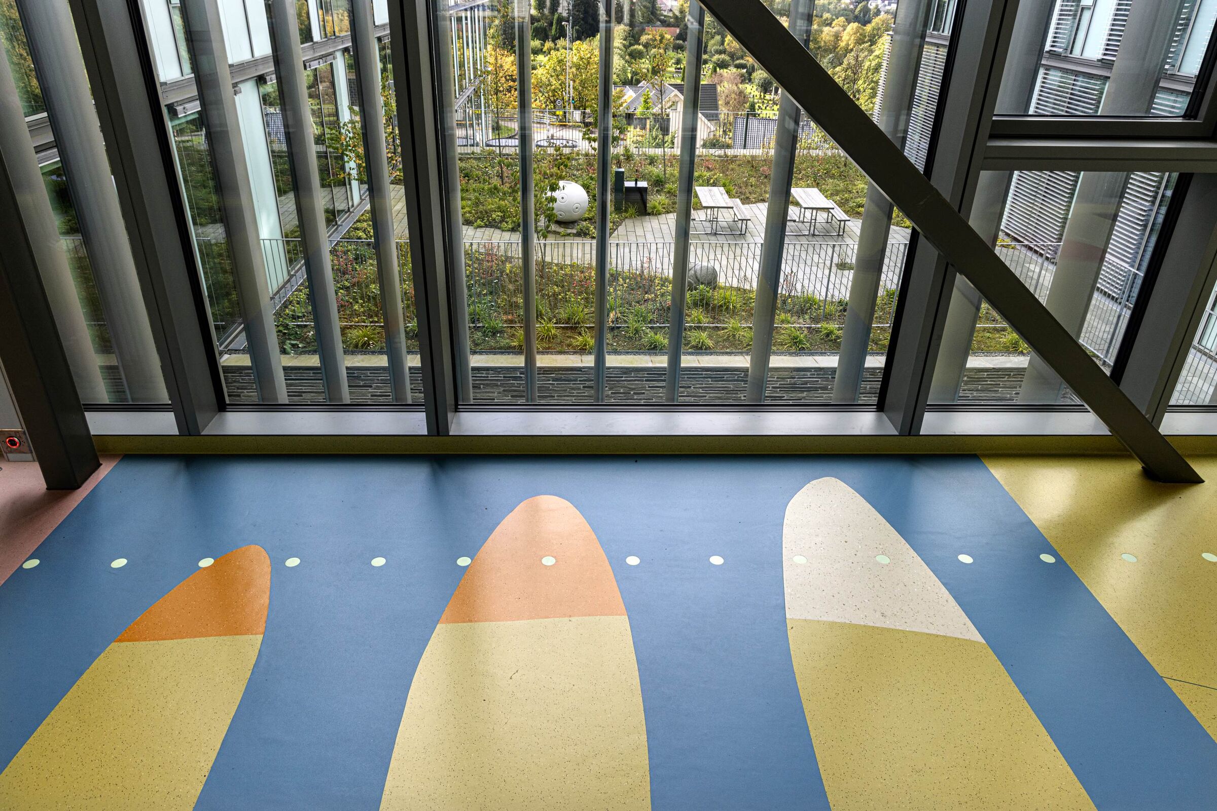 Art is incorporated both inside and outside