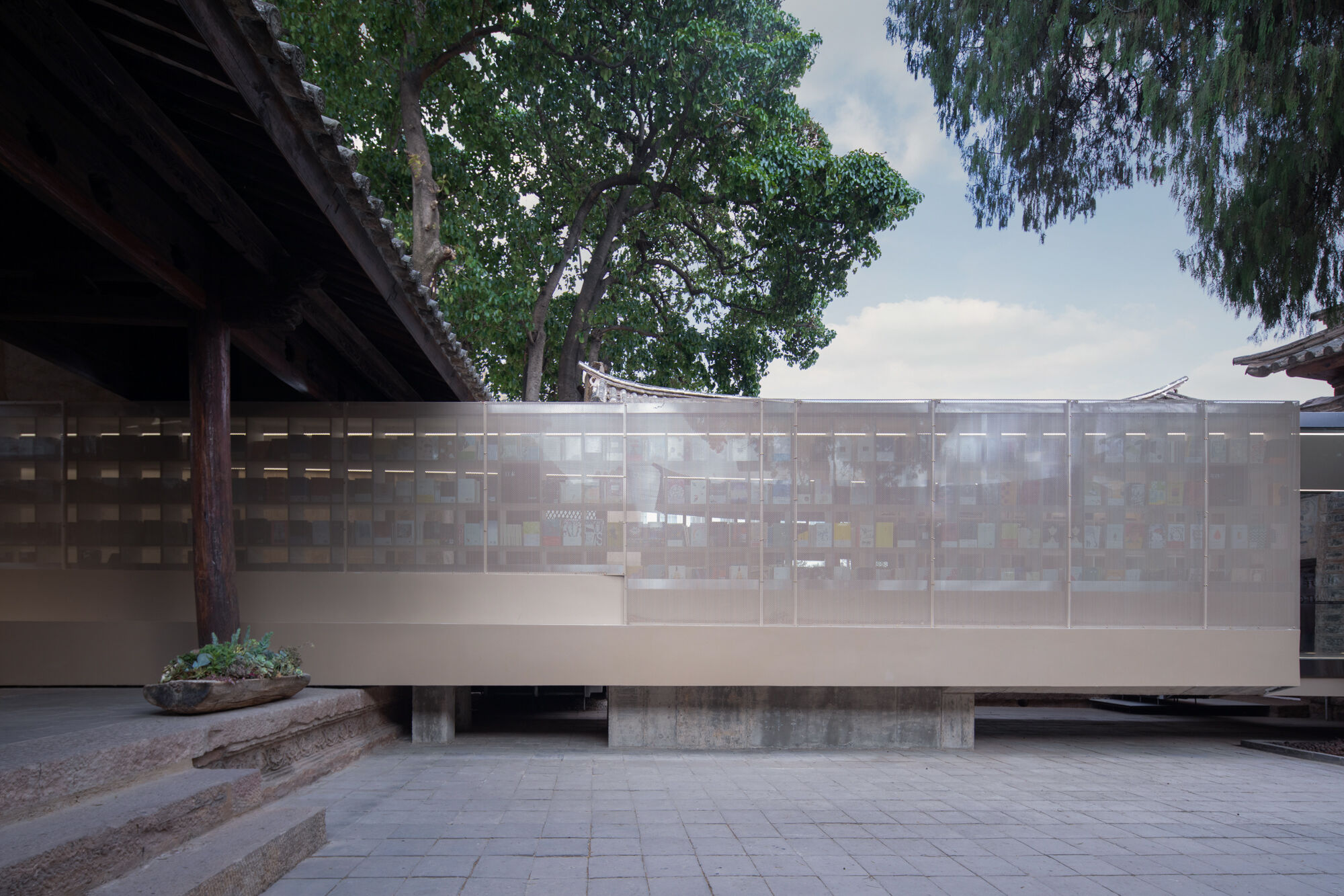Exterior side of book gallery