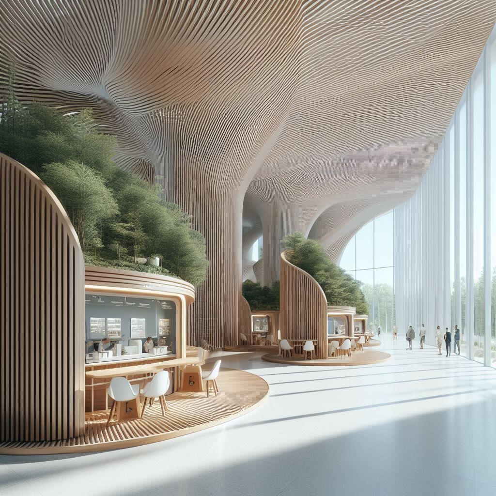 Retail Kiosks overlooking the Rainforest