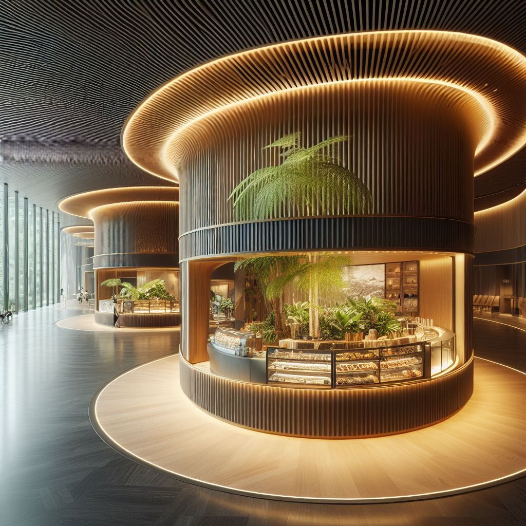 Retail Kiosks overlooking the Rainforest
