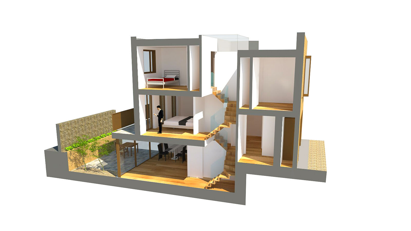Diagrammatic section through typical mews house