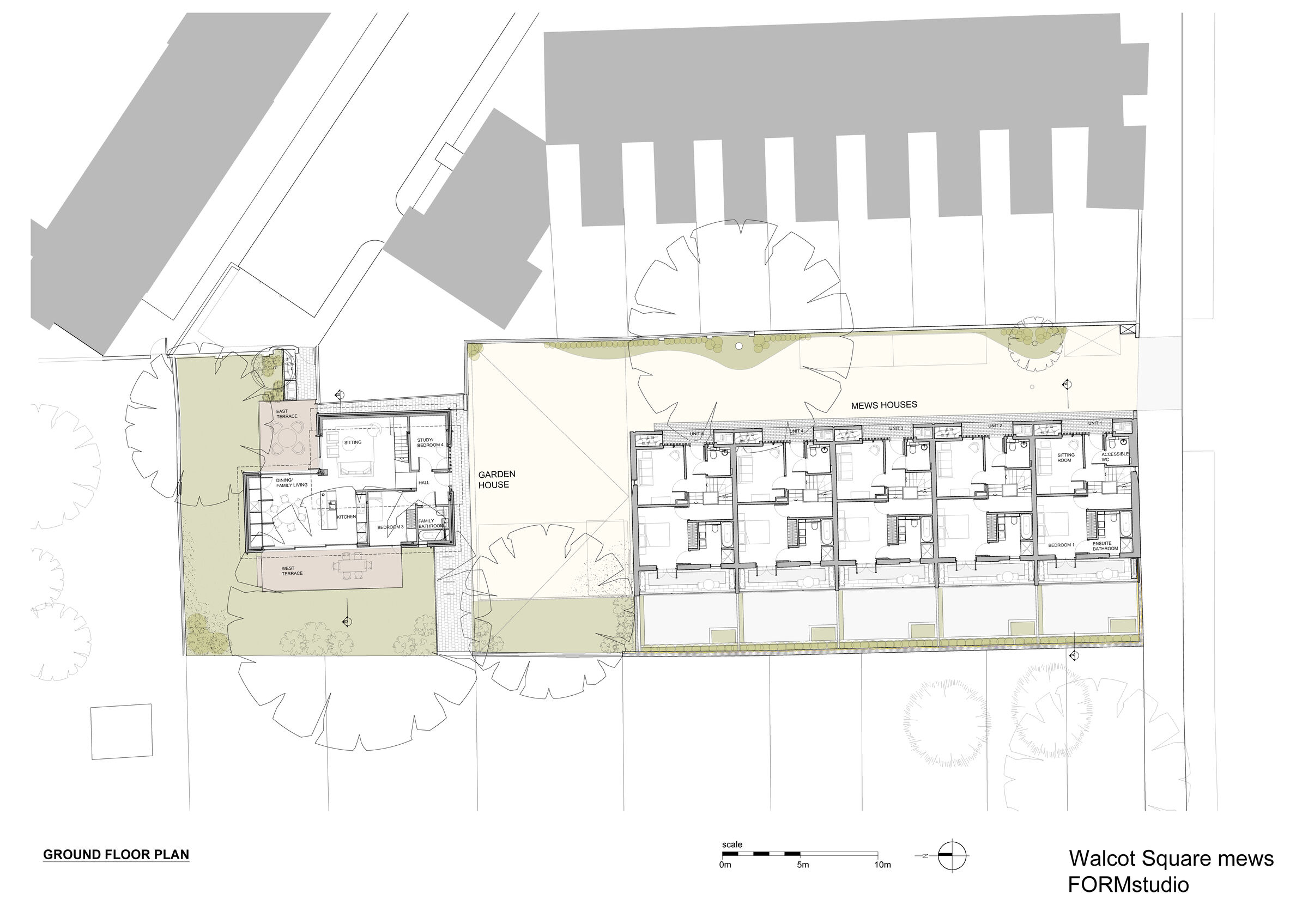 Walcot Square mews, Garden House and Mews Houses Ground Floor Plan