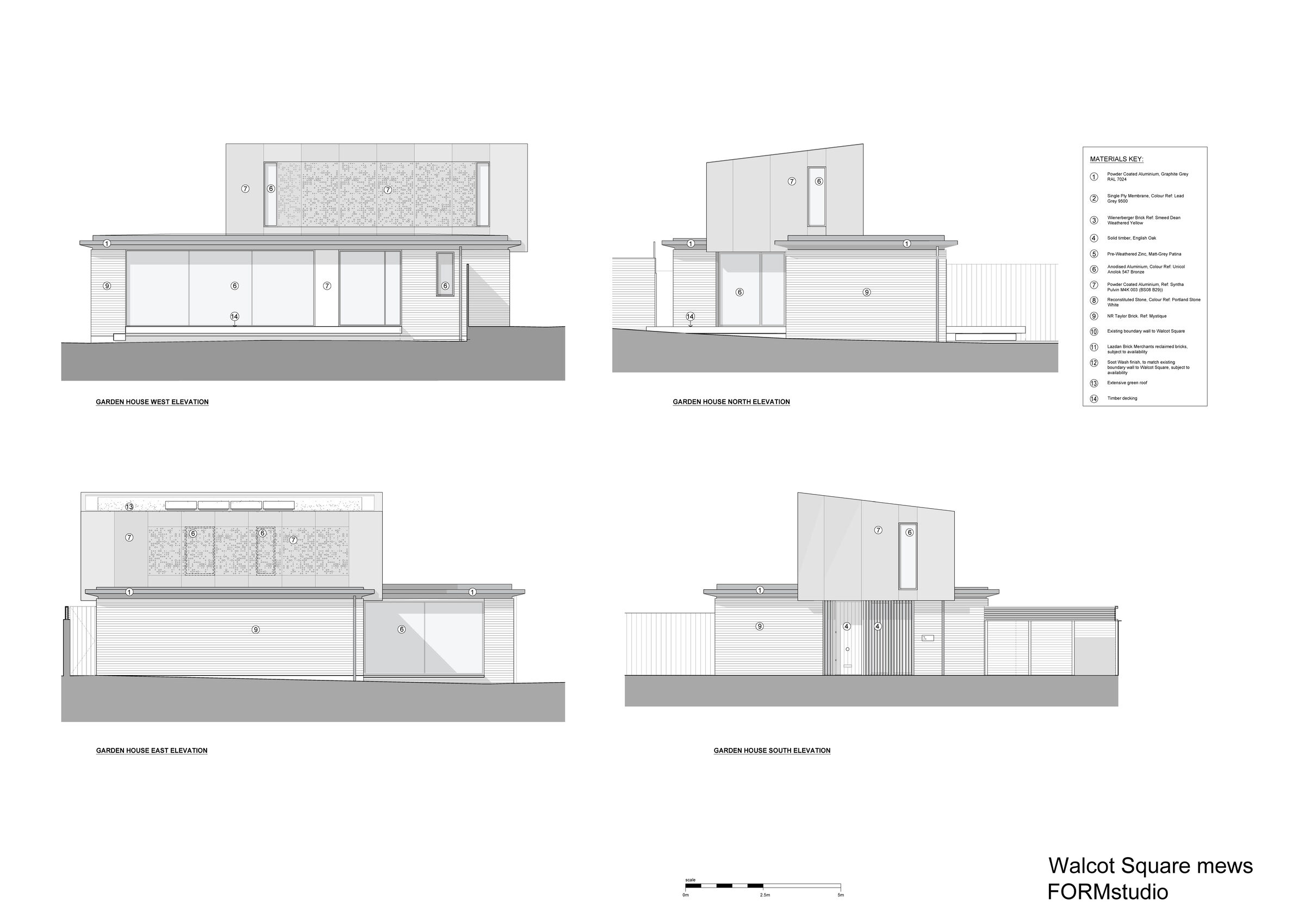 Walcot Square Mews, Garden House elevations