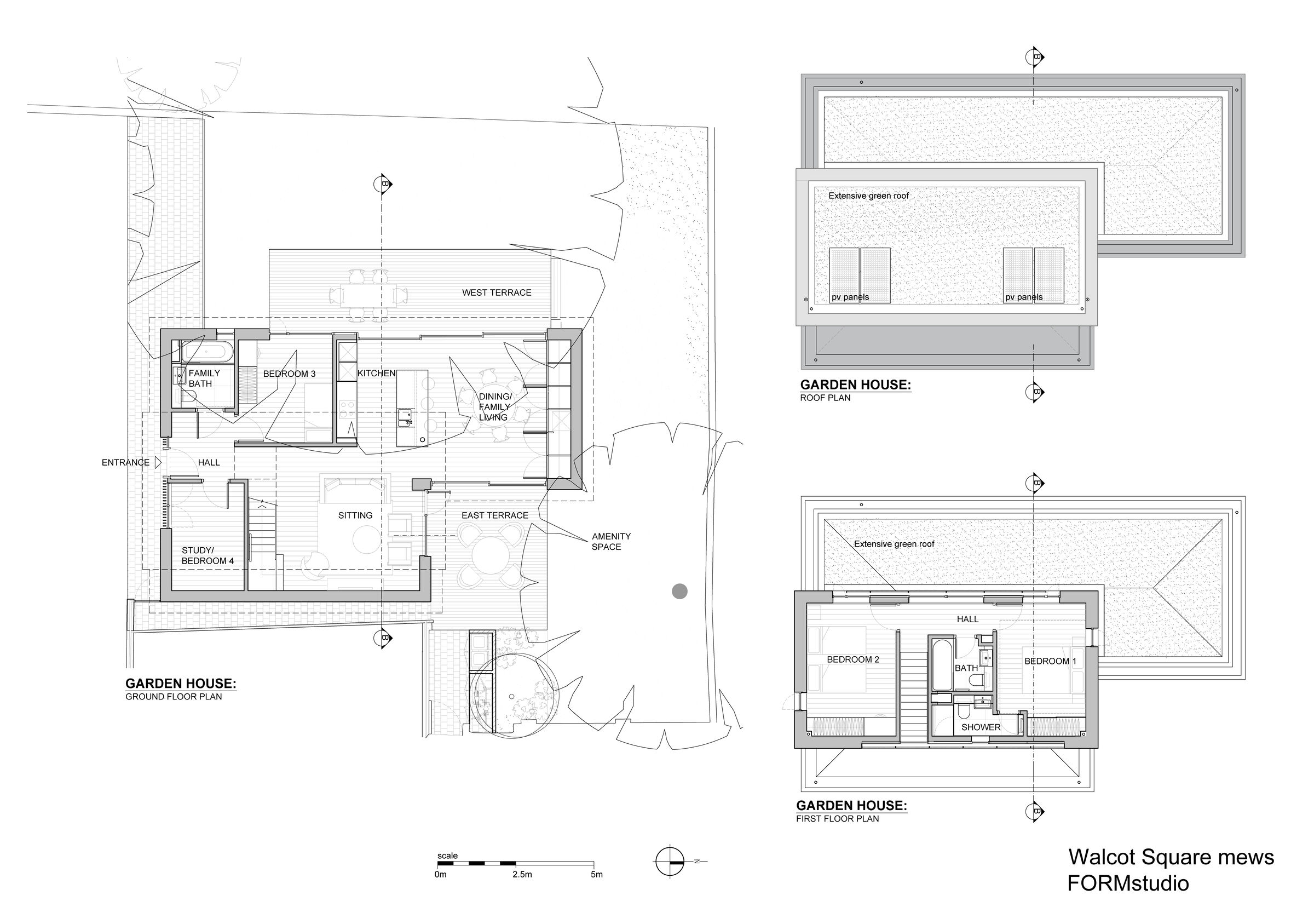 Walcot Square mews, Garden House plans