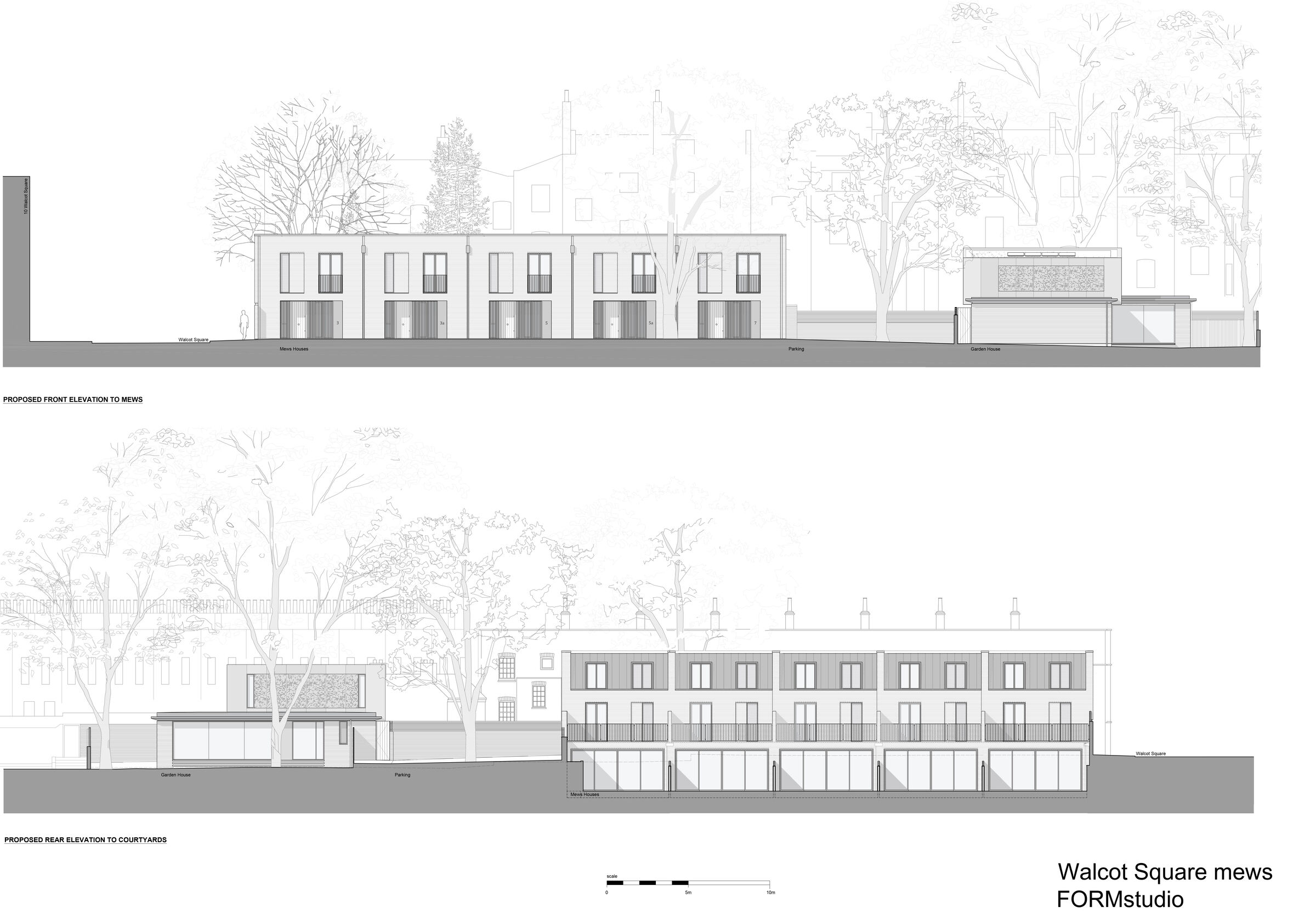 Walcot Square mews, long elevations
