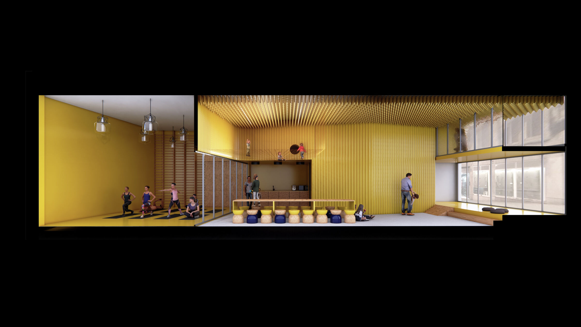 Sectional perspective view