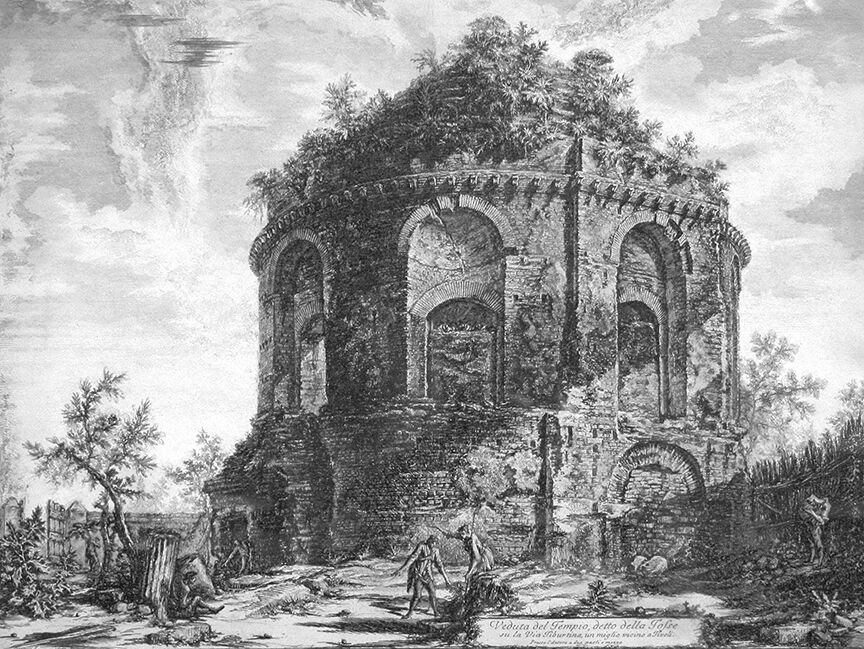 Giovan Battista Piranesi, Veduta del cosiddetto tempio della tosse, 17963