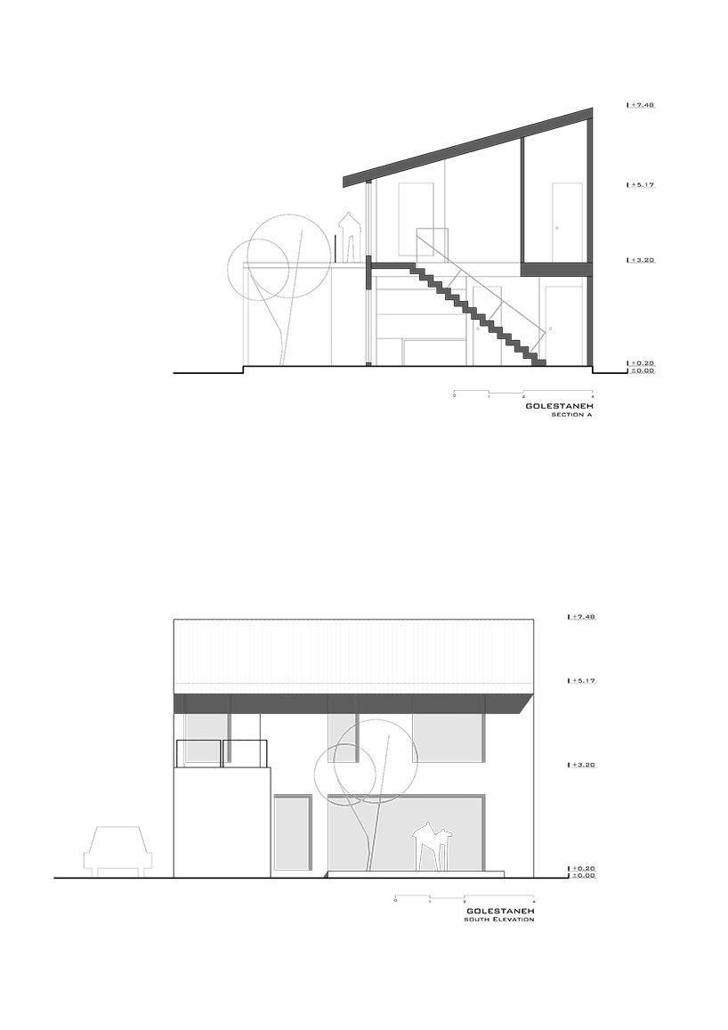 Section & Southern Elevation