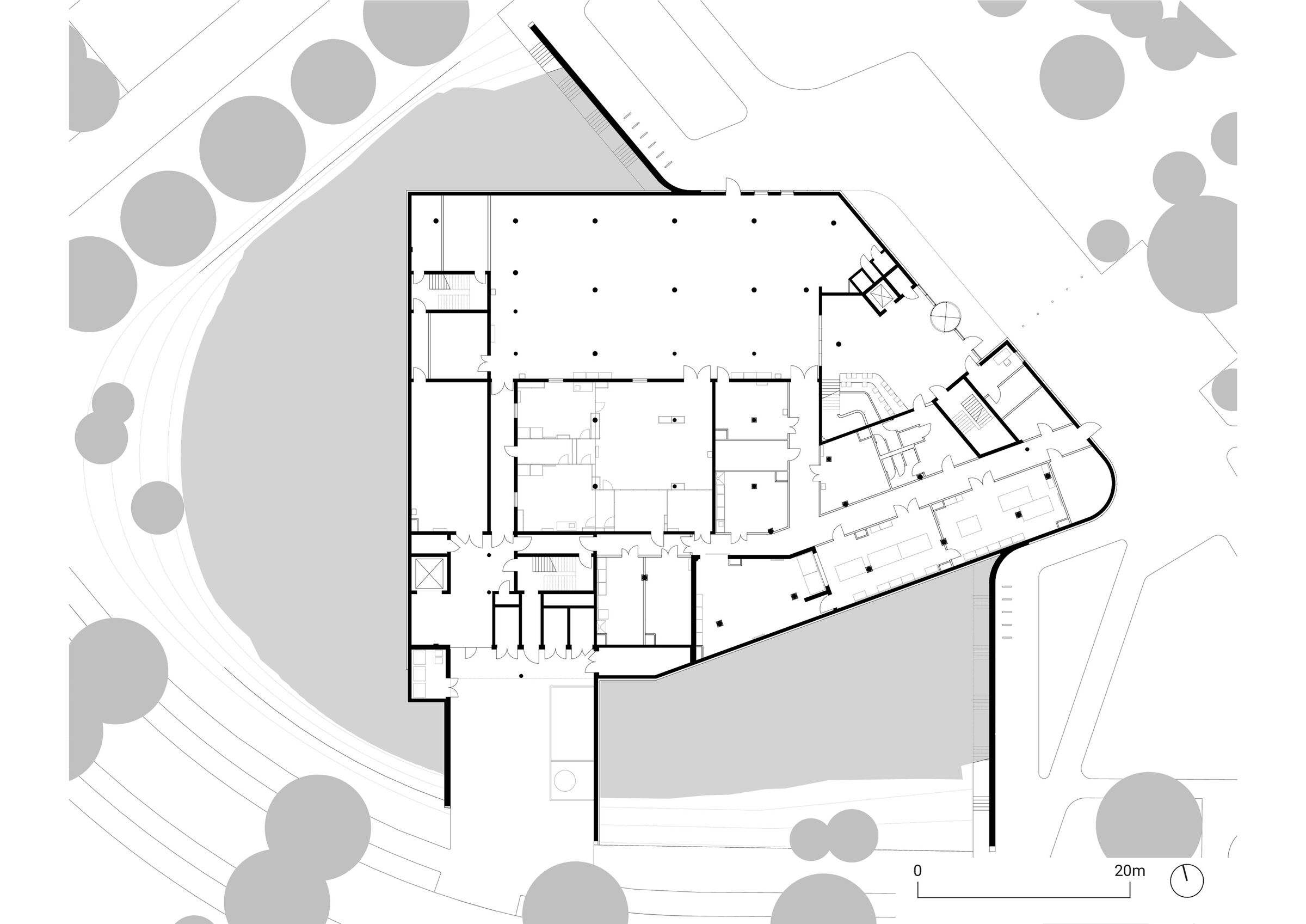 Ground floor plan, original scale 1:200