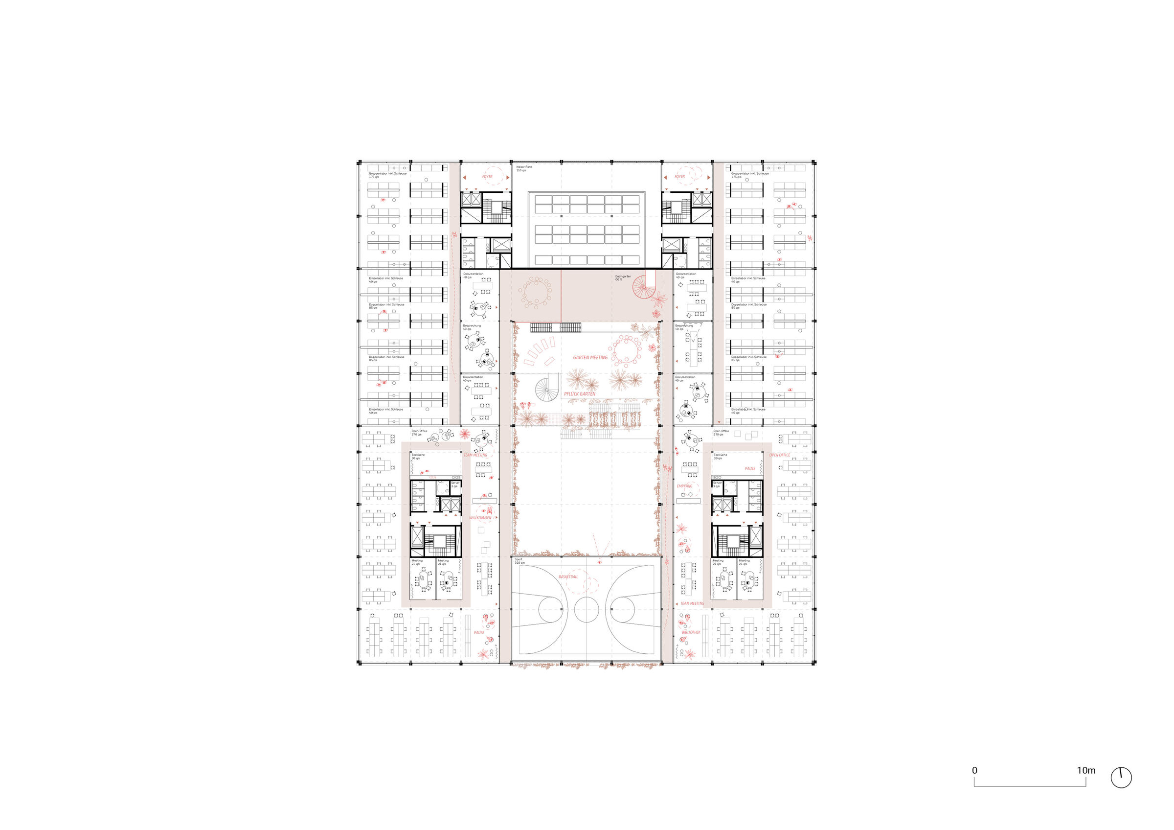 Fifth floor plan, original scale 1:200