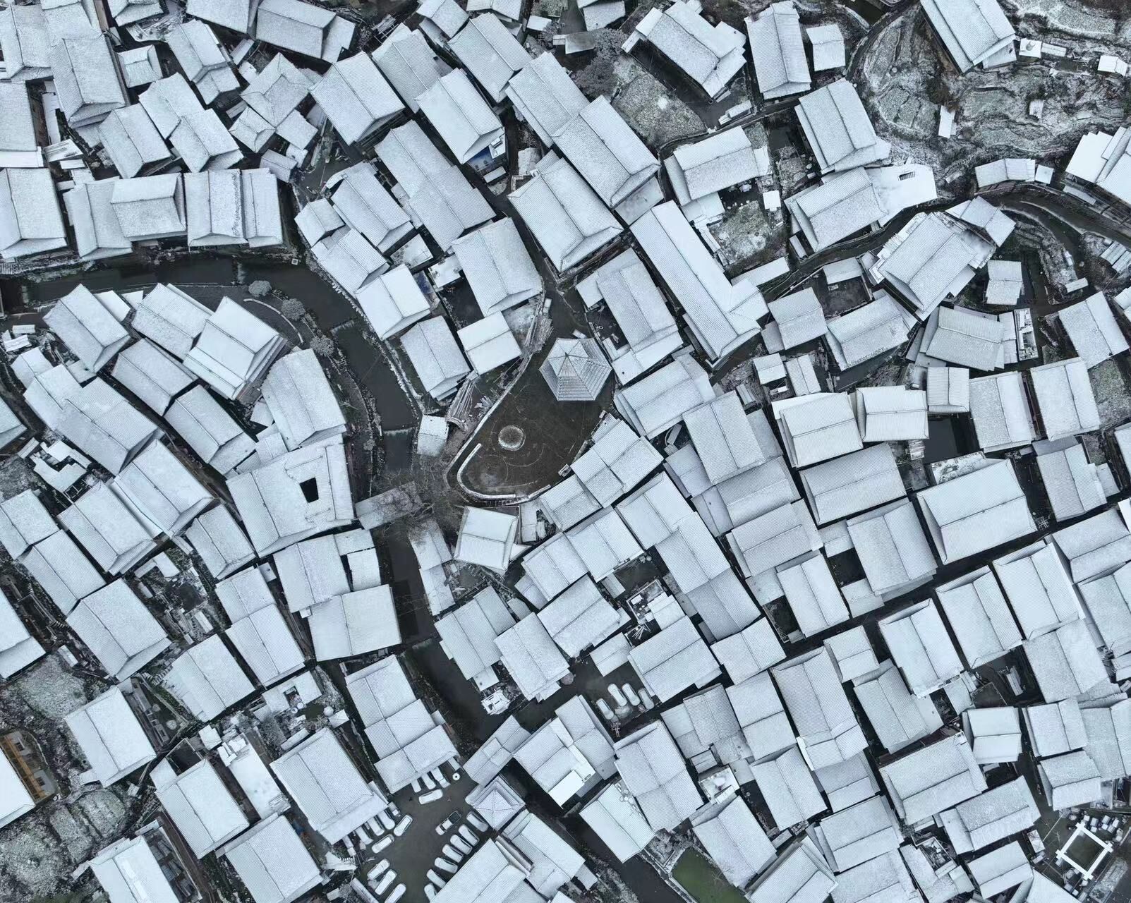 village in snow