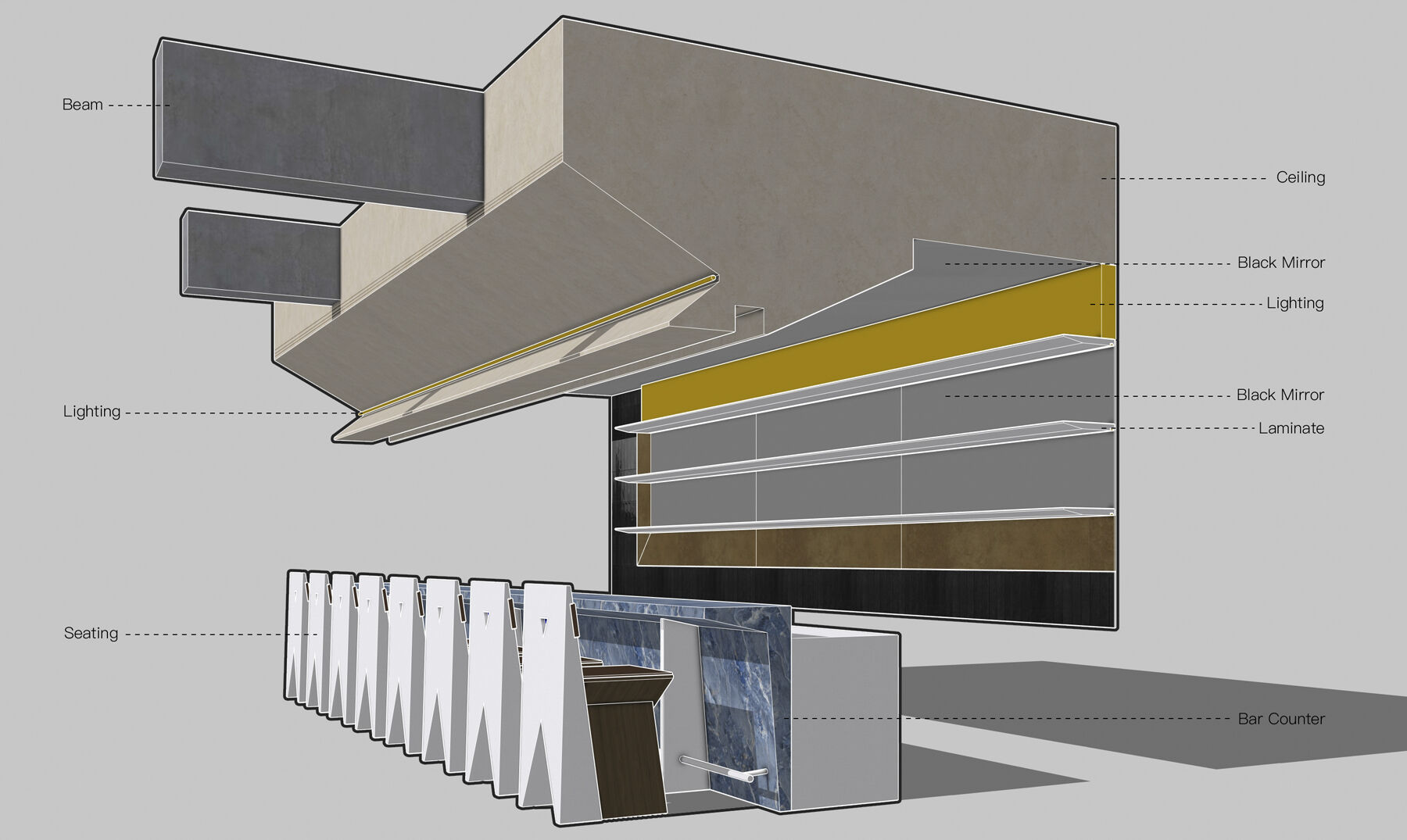 Bar counter area