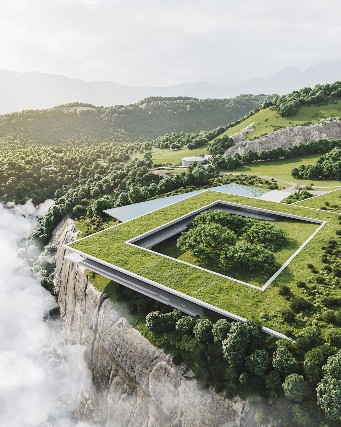 Tavertet eco hotel competition by Larsen Liverpool. Architectural concept by RYMAR.STUDIO architects