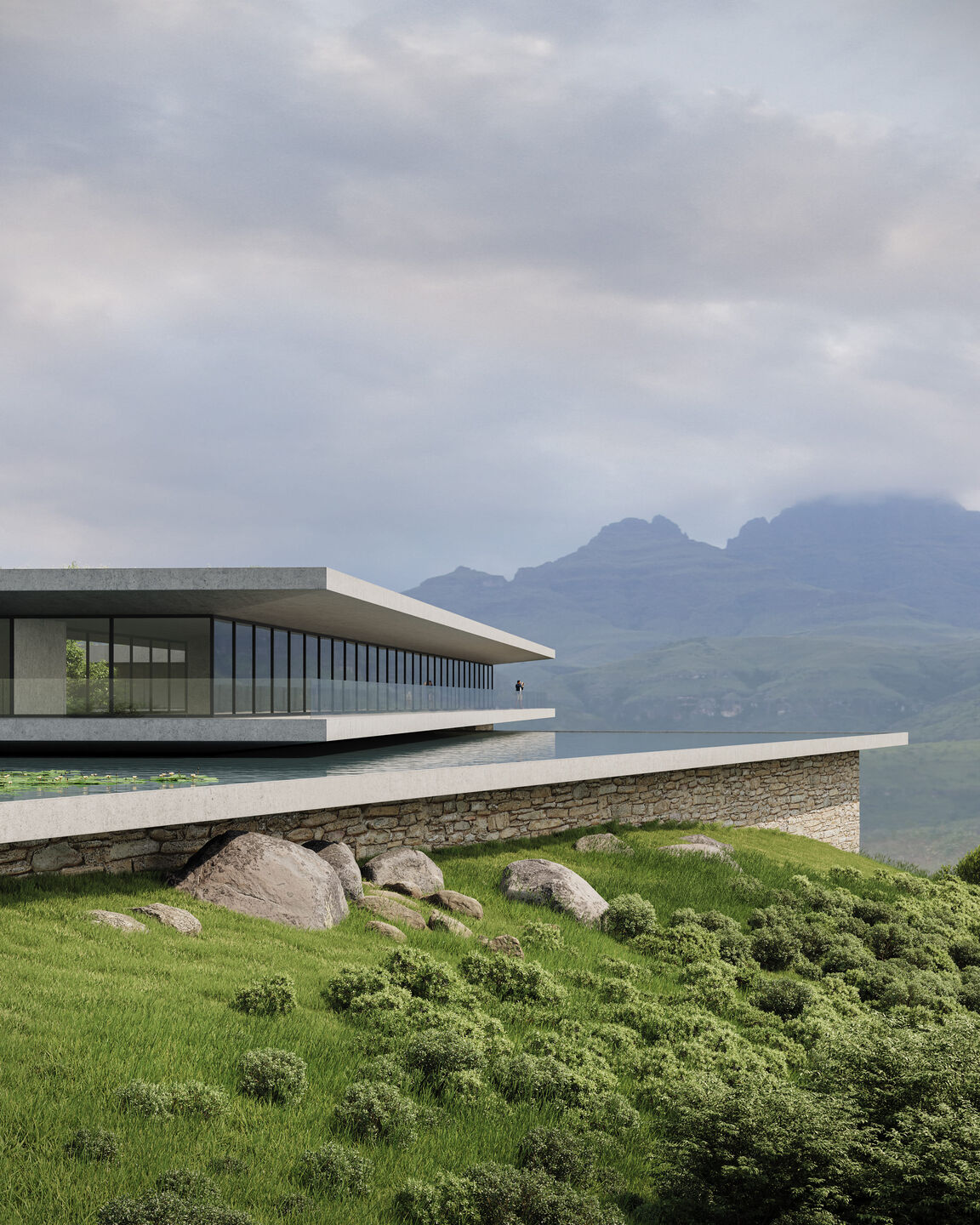Tavertet eco hotel competition by Larsen Liverpool. Architectural concept by RYMAR.STUDIO architects